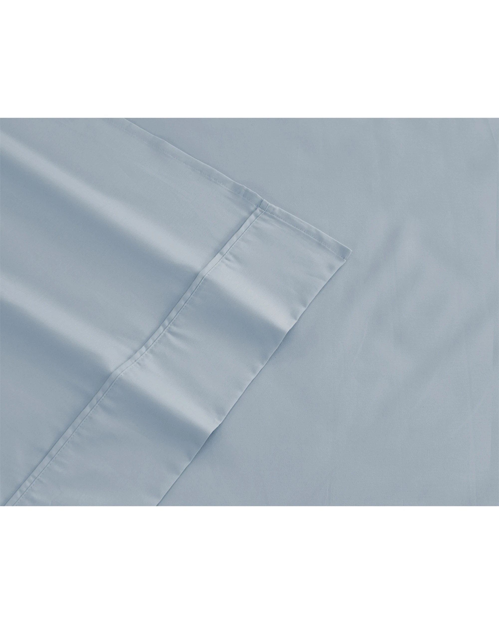 3 Algodon 300TC Cotton Fitted Bedding Bed Sheet Set Faded Denim - Double Bed - Blue, 3 of 4