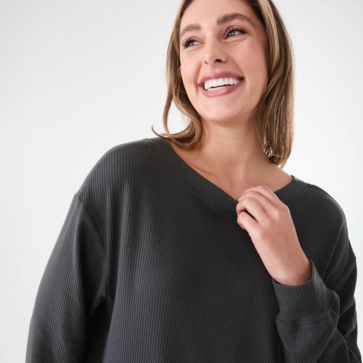 6 Brushed Rib Reversible Top Wshd Slate, 6 of 8