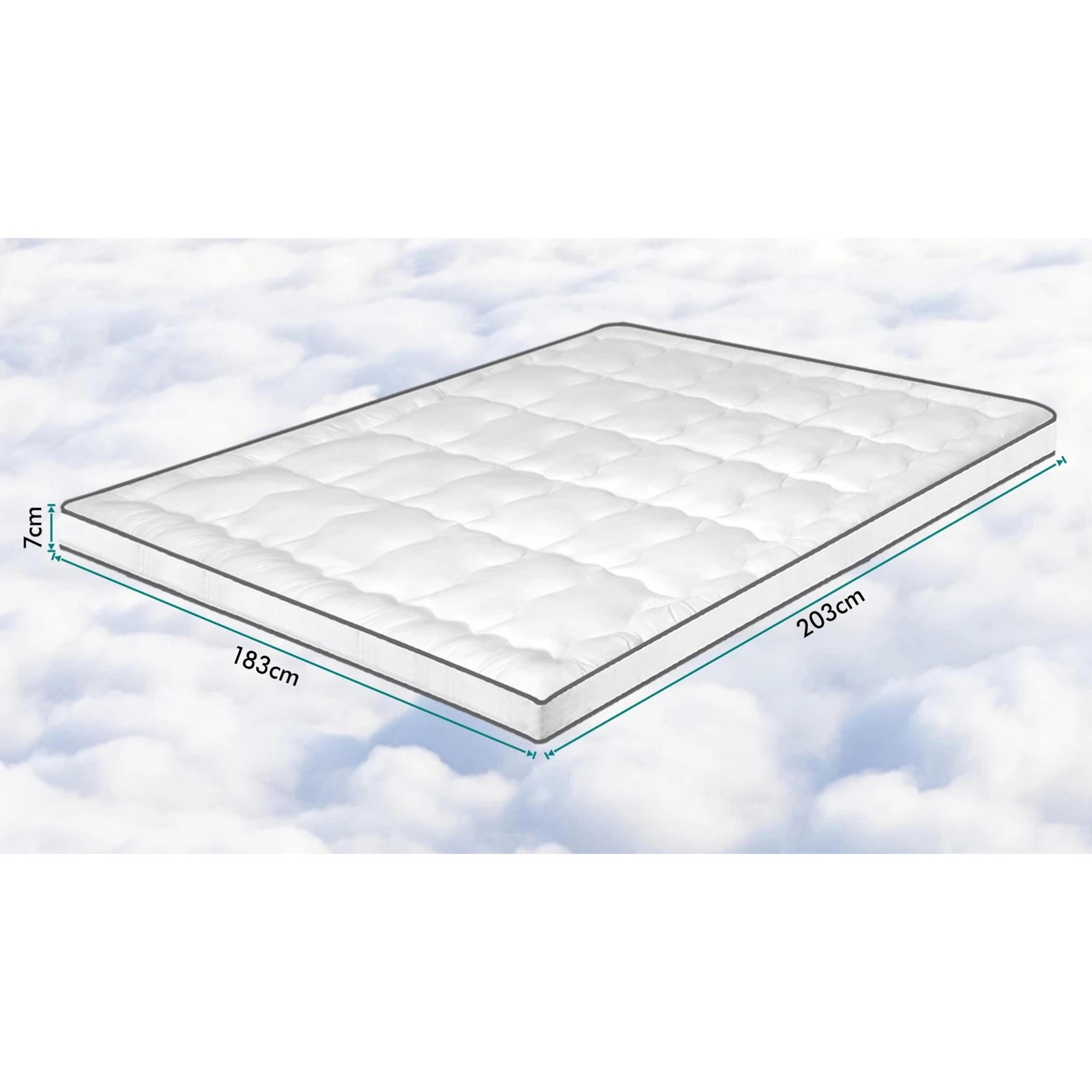 6 Starry Eucalypt Mattress Topper Bamboo Charcoal Pillowtop Cover Pad 7cm - King Bed - Grey, 6 of 6