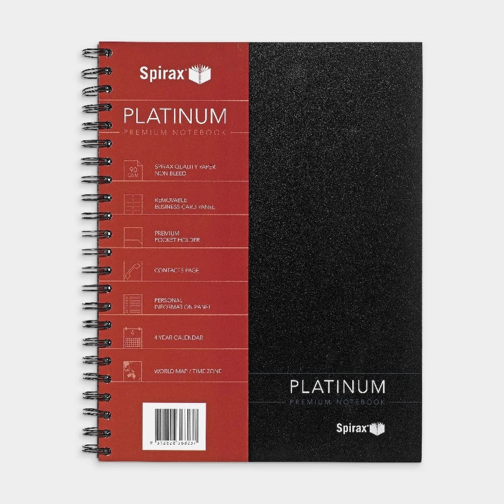 2 Spirax Platinum A4 Notebook 200 Pages Black, 2 of 7