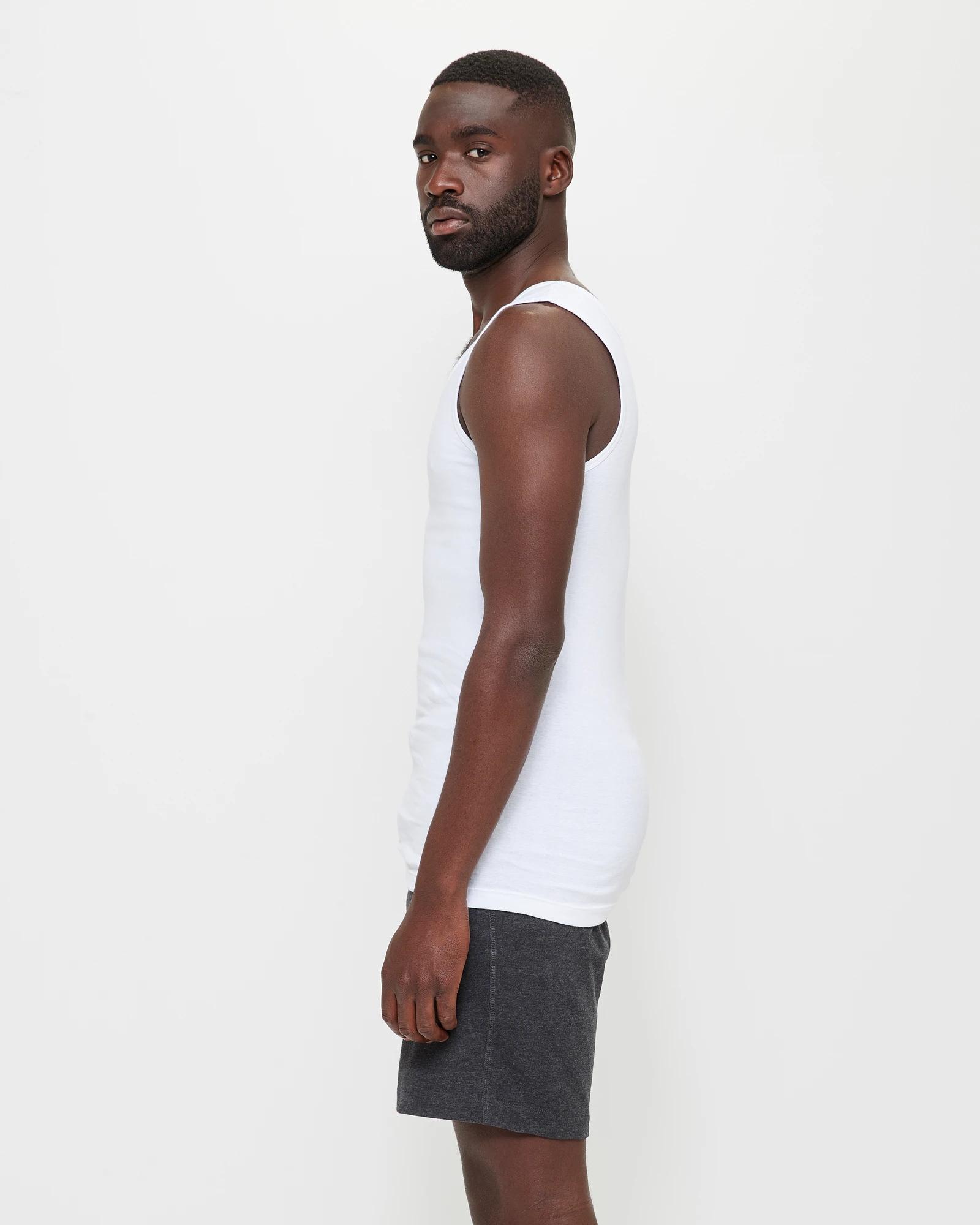 4 Maxx 6 Pack Seamfree Singlets WHITE, 4 of 6