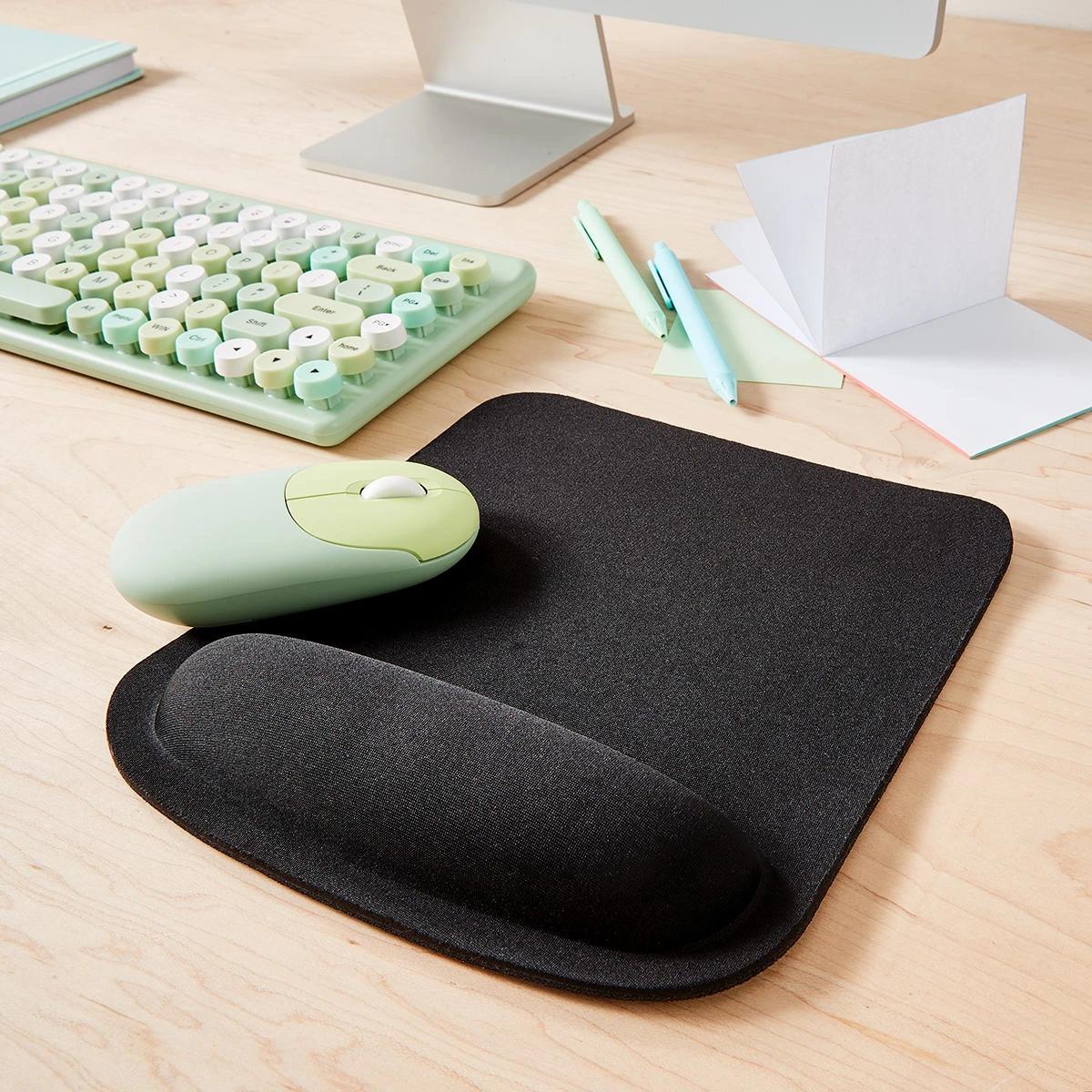 Hopipad Ergonomic Black Small Mouse Pad With Wrist Rest And Keyboard Wrist Rest Set, Easy Typing & Pain Relief, Gaming Mousepad With Wrist Support For Computer Keyboard, Non-Slip Rubber Base