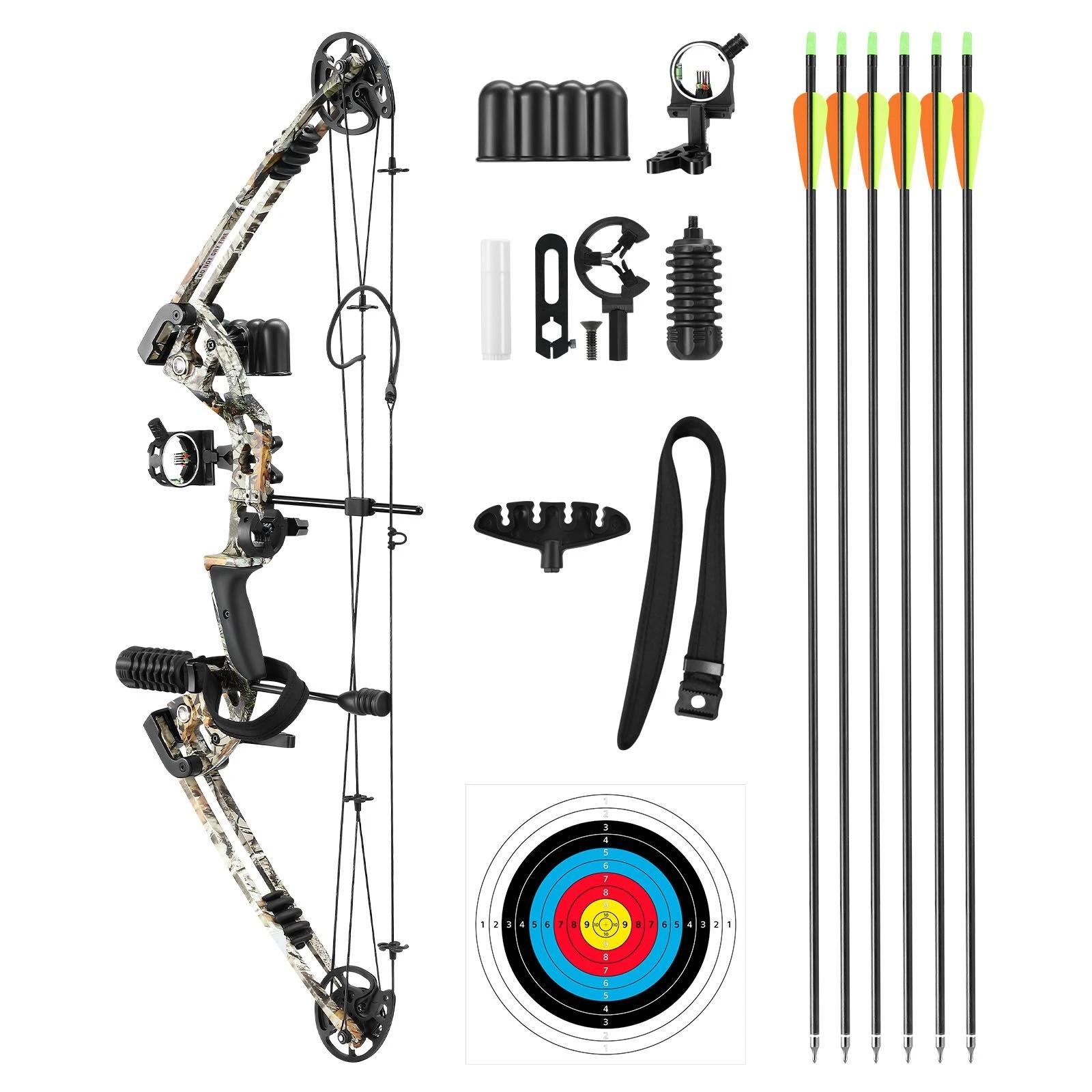 5 AUSWAY Compound Bow Arrow Archery Equipment Set Sports Hunting Target Shooting, 5 of 5
