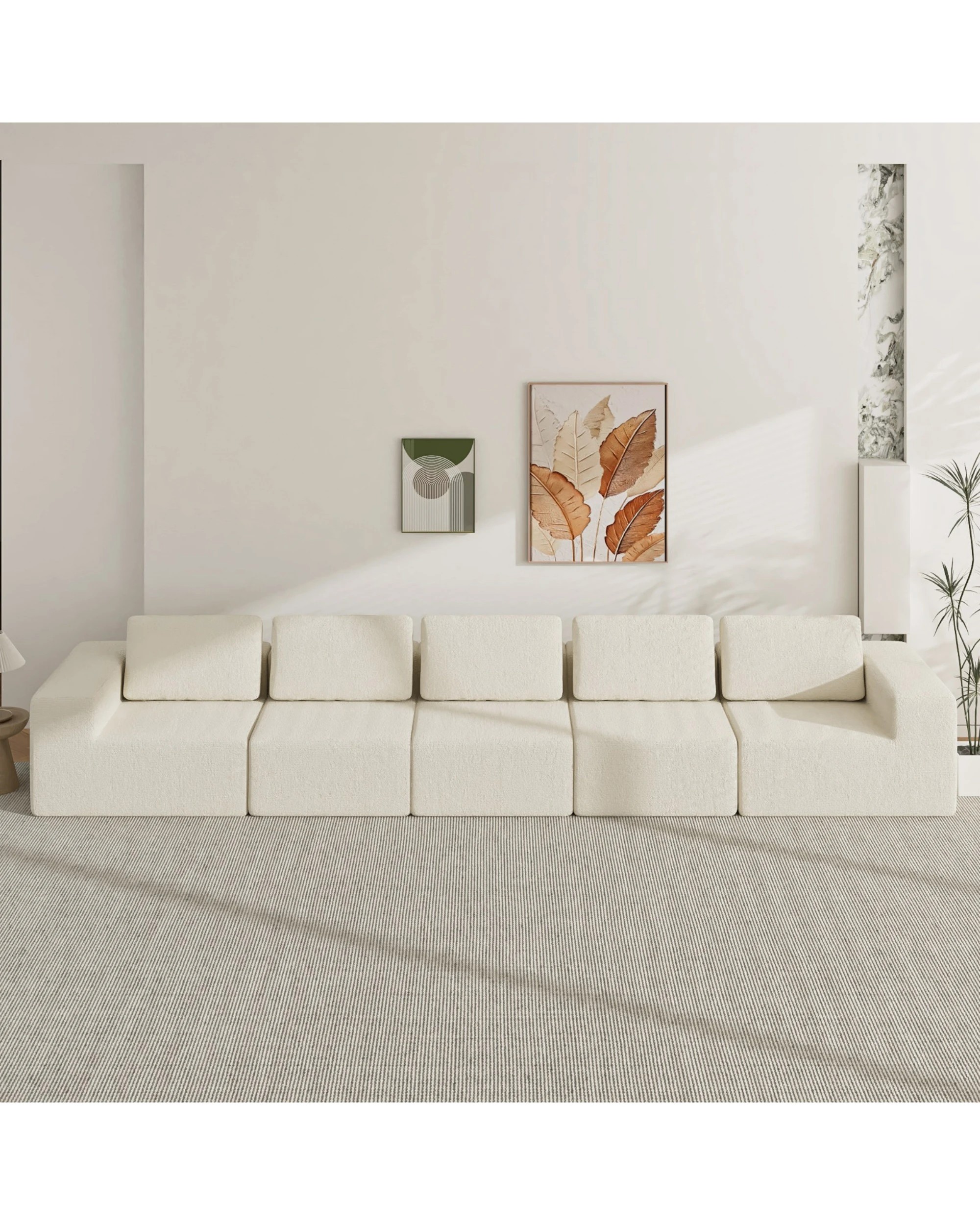 7 Advwin 415cm 5 Seater Sofa Modern Modular Sectional Couch No Assembly  - Beige, 7 of 7