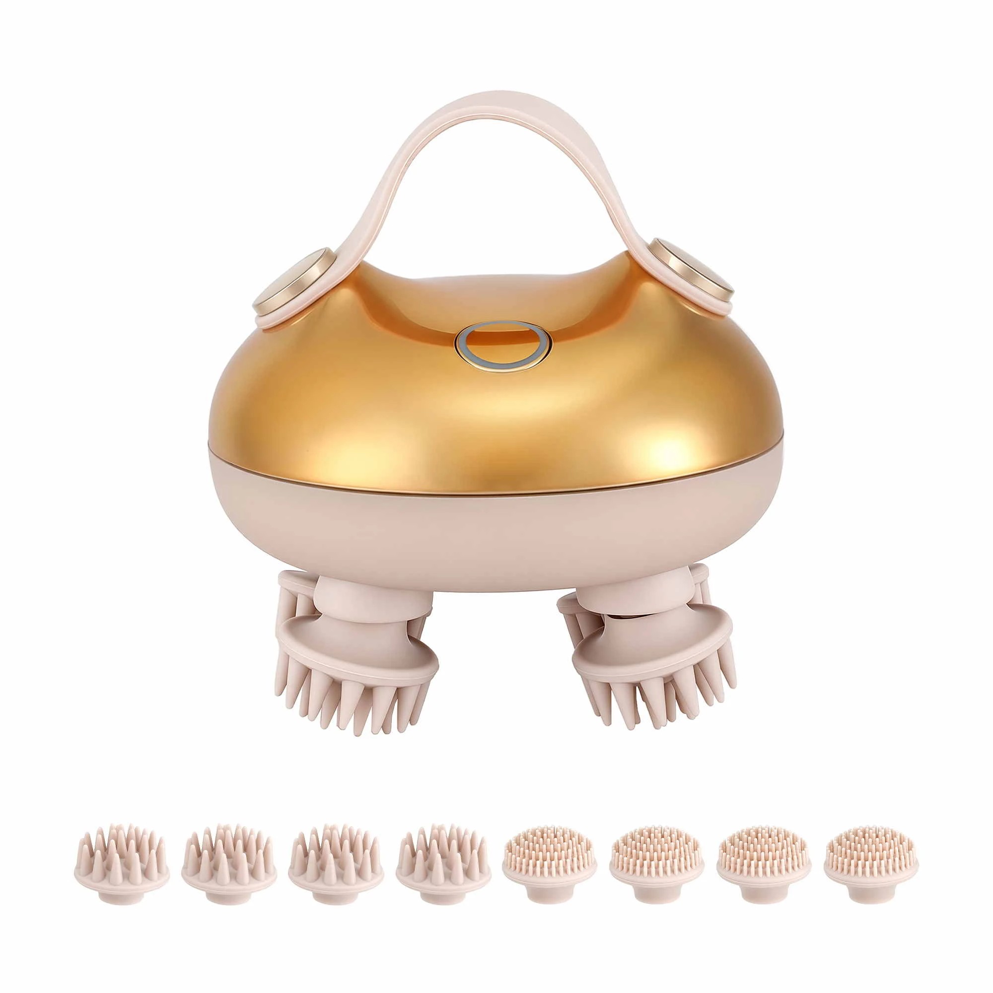 4 Livemor Scalp Massager Kneading Head Massager Scalp Stress Relax Portable Hair Shower Cat Massager - Gold, 4 of 9
