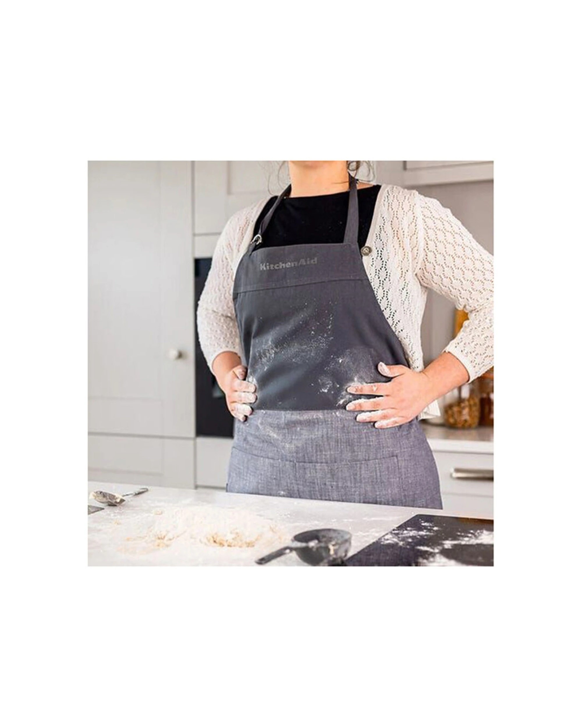 3 KitchenAid 100 Percent Cotton Adjustable Kitchen Apron - Charcoal, 3 of 5