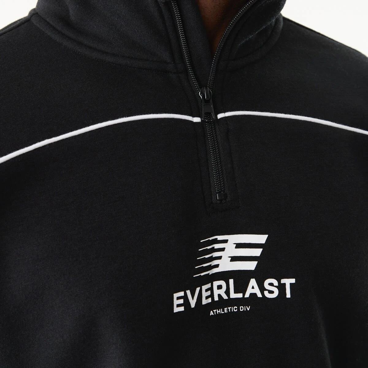 5 Everlast Mens 1/4 Zip Sweatshirt EVER BLACK, 5 of 6