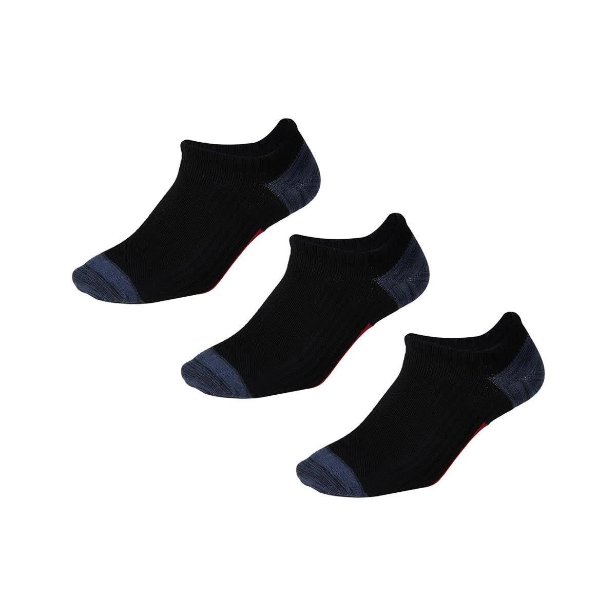 1 3 Pack No Show Performance Socks Black, 1 of 3