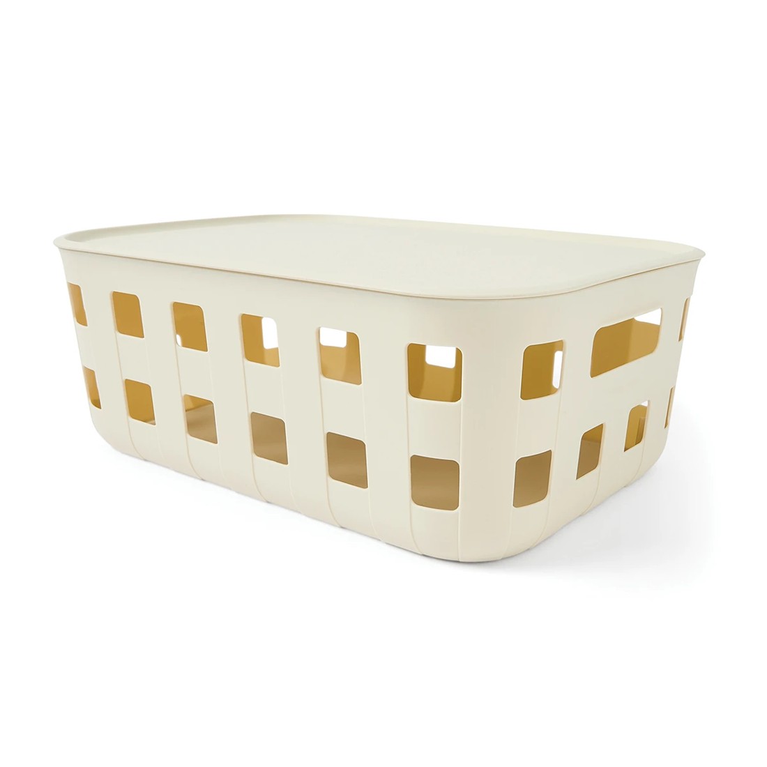 2 12L Rectangle Trellis Basket with Lid - Beige, 2 of 10