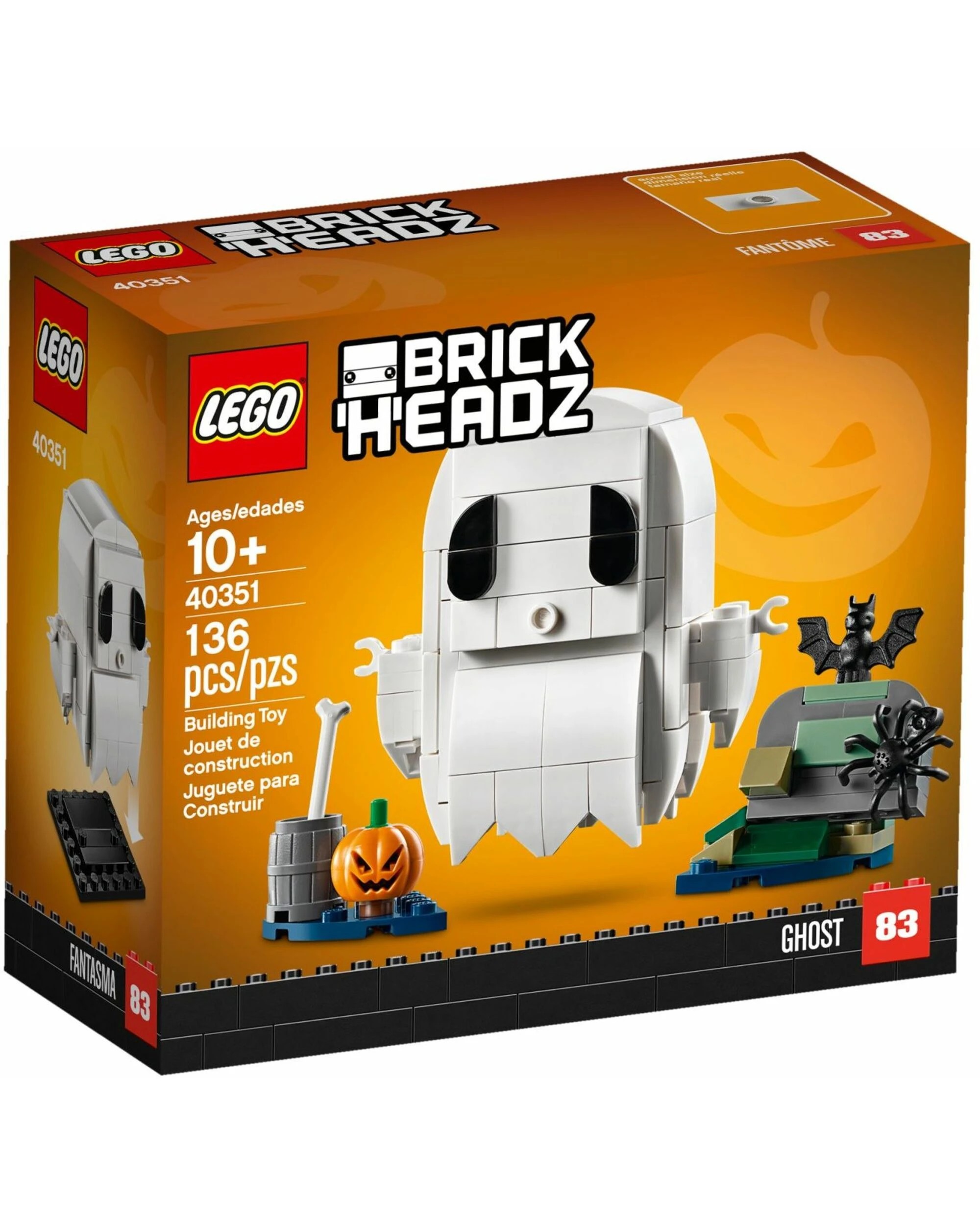 1 LEGO 40351 BrickHeadz Halloween Ghost with Tombstone & Pumpkin, 1 of 1