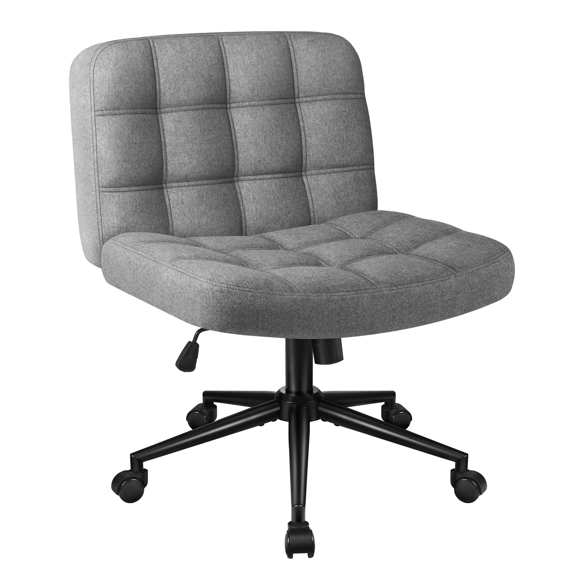 1 Alfordson Office Desk Chair Computer Armless Wide Seat Mid Back Fabric - Grey, 1 of 9