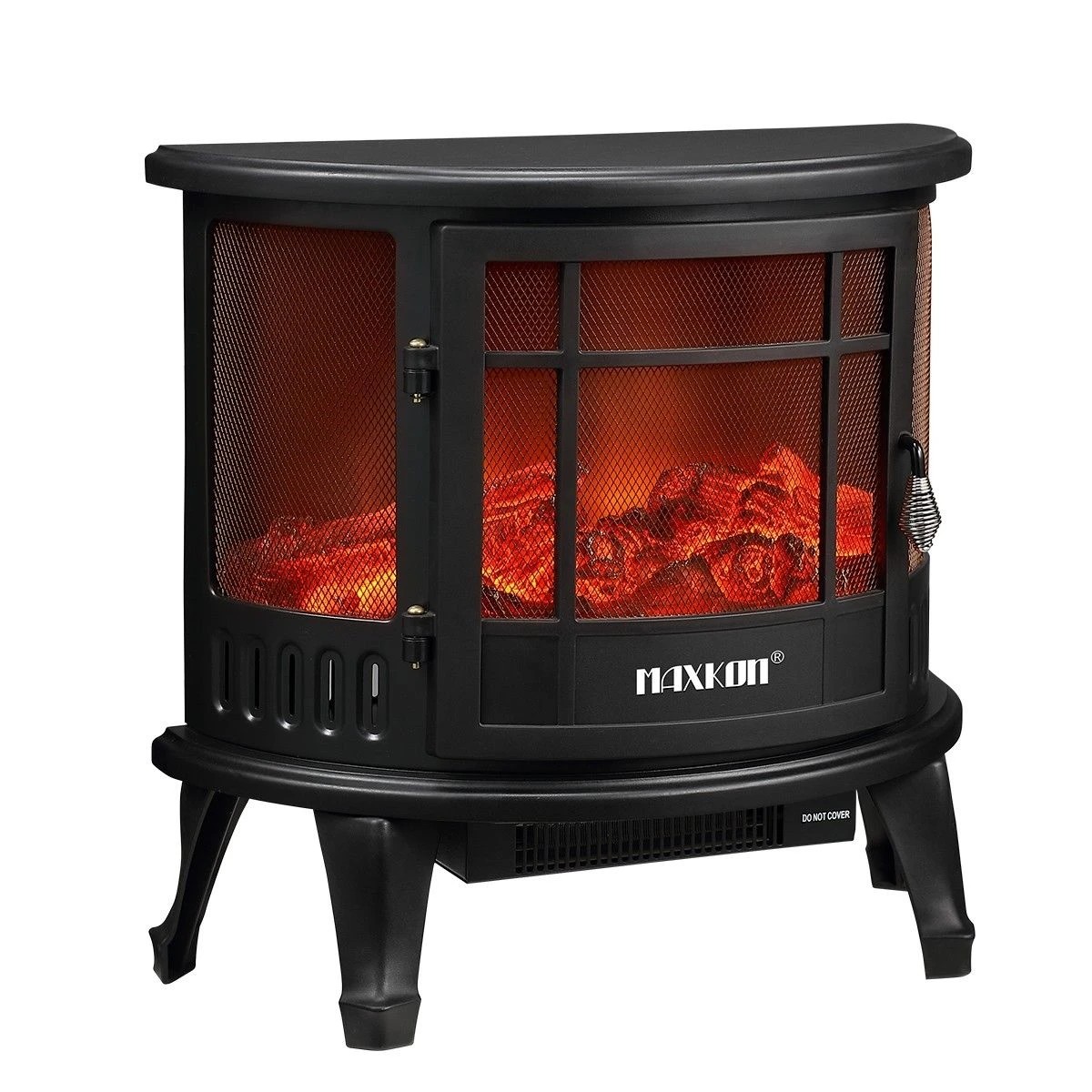 1 MAXKON Electric Fireplace Freestanding Stove Heater LED Flame Effect Log Fire 1800W, 1 of 8