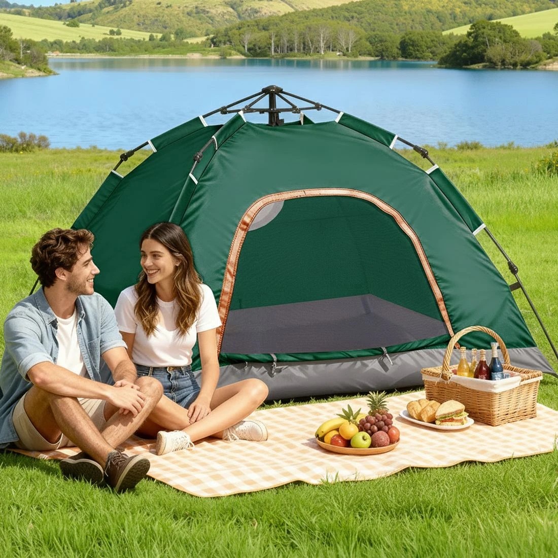4 Weisshorn Camping Tent Instant Tent Pop up 2 Person Outdoor Hiking Tents Hiking - Green, 4 of 7
