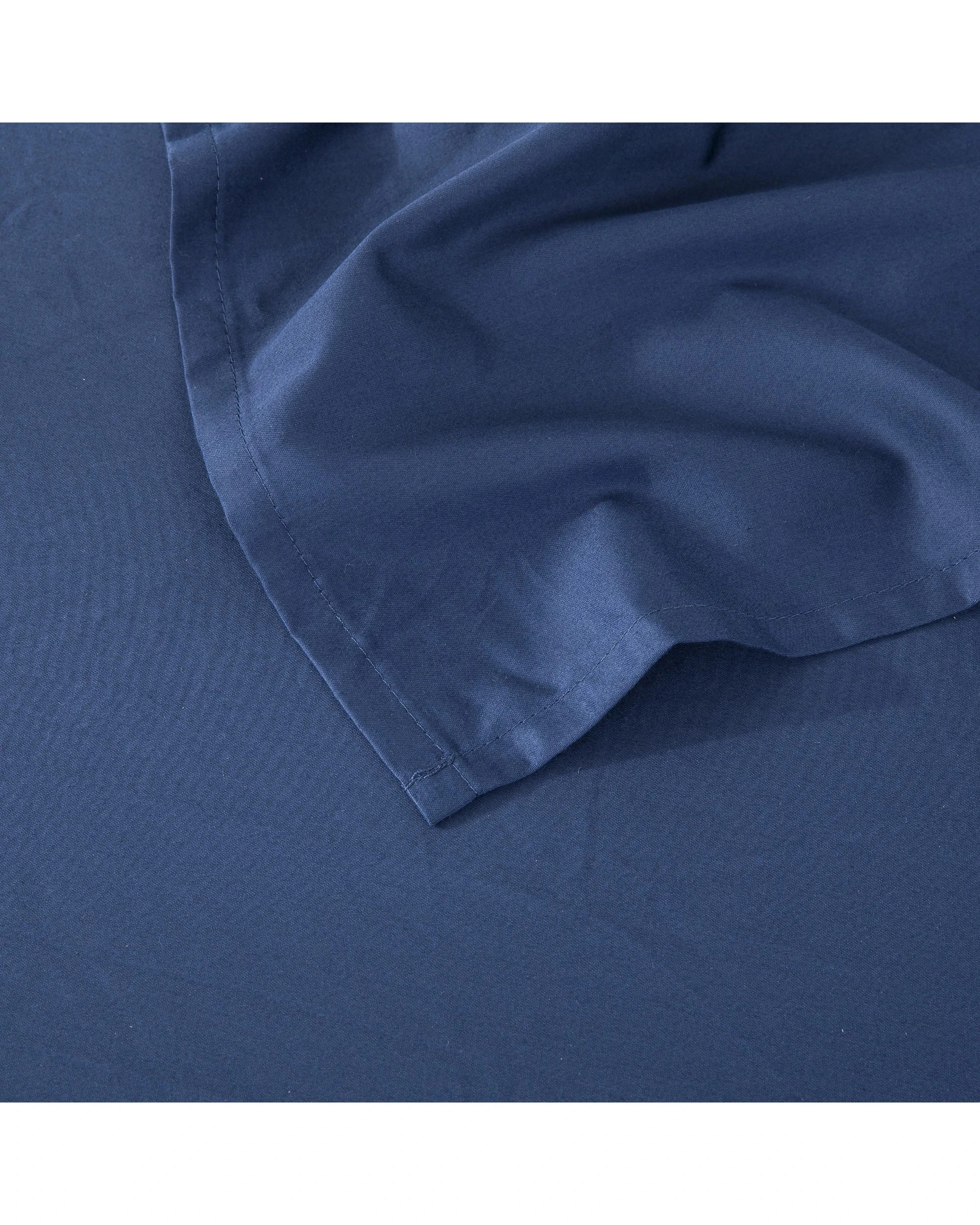 2 ESSN 500TC Cotton Sateen Flat Sheet - Queen Bed - Navy, 2 of 6