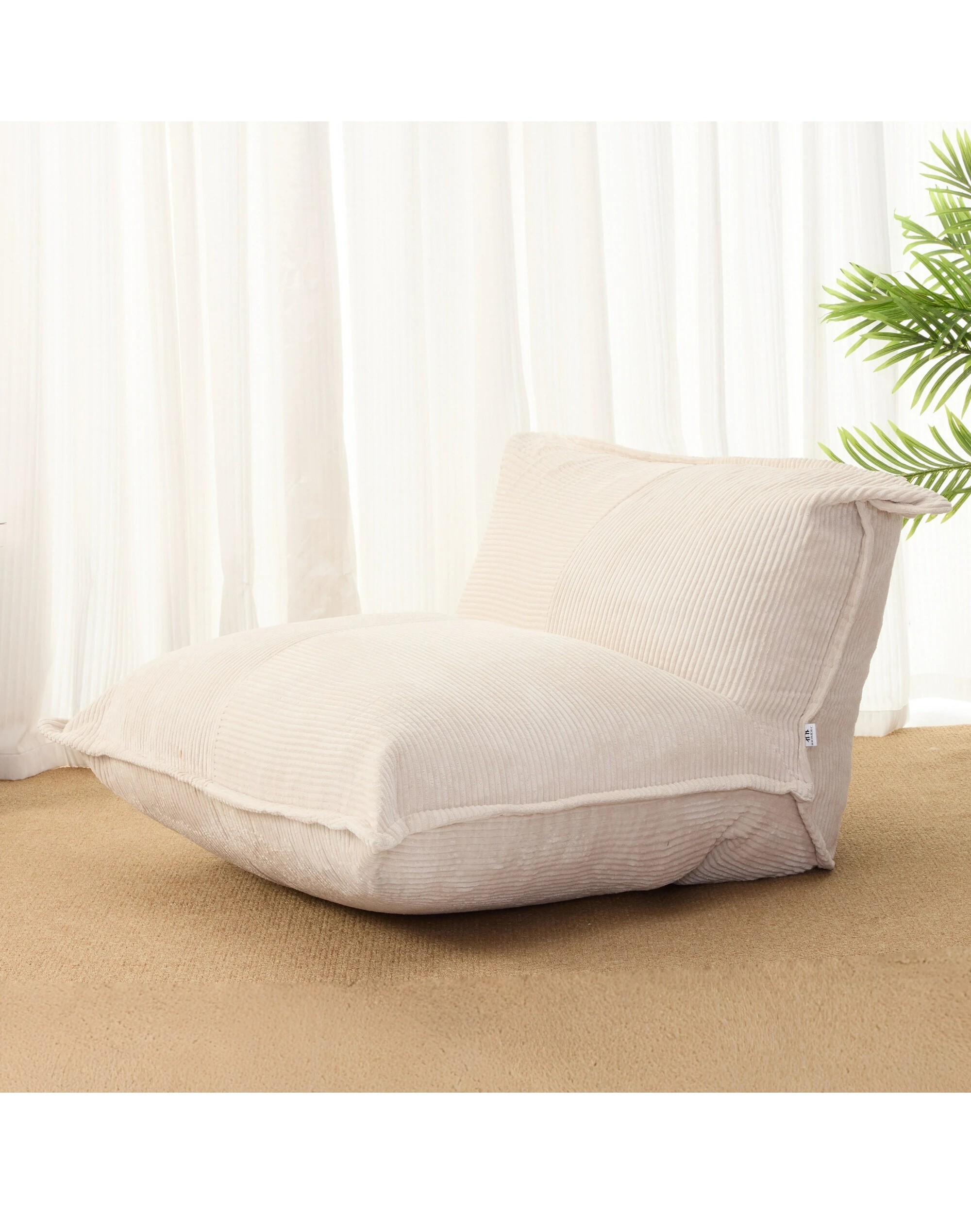 8 IHOMDEC L Shape Corduroy Compression Sofa - Beige, 8 of 9