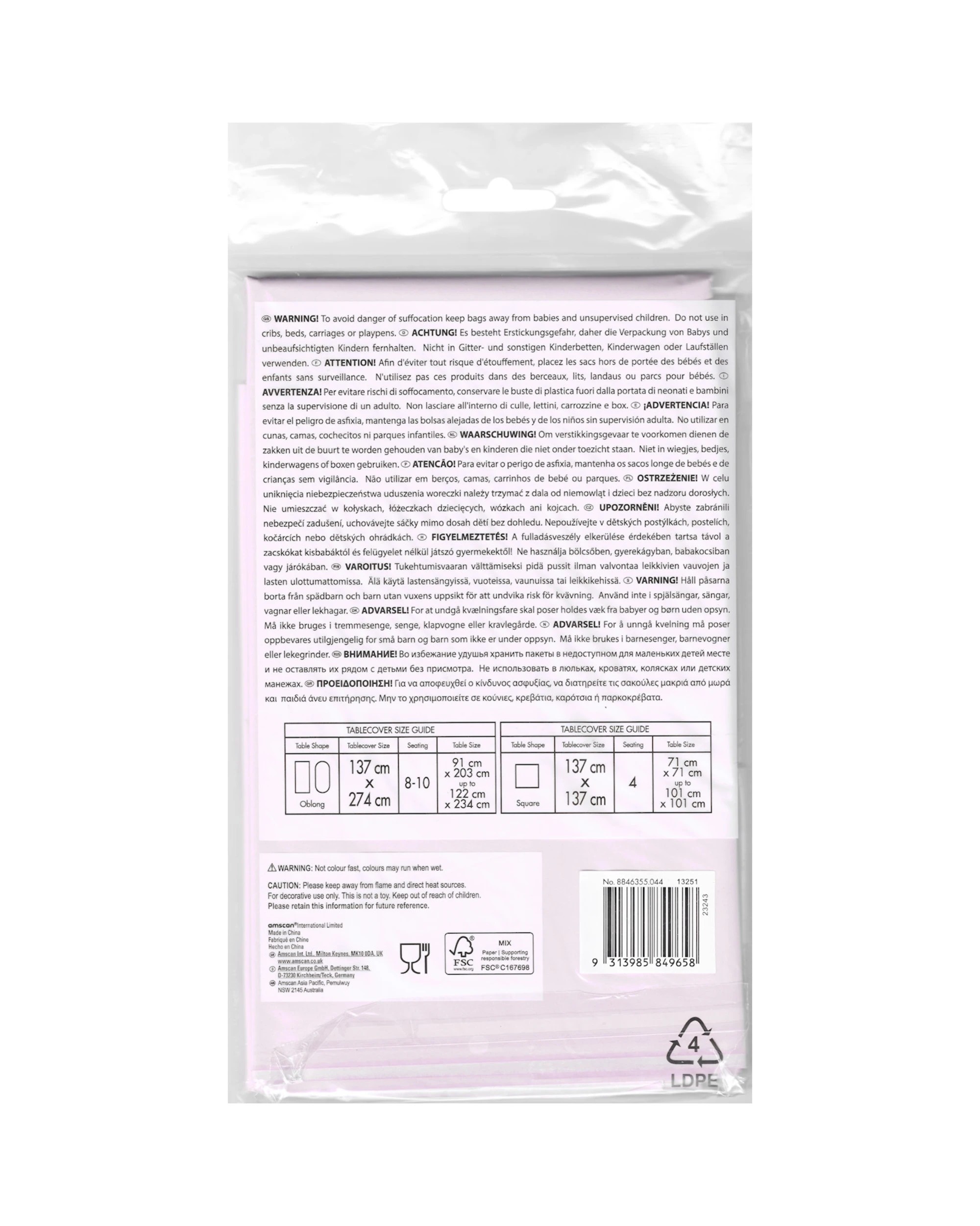 4 Amscan Inc. Pastel Lilac Rectangle Paper Tablecloth - Purple, 4 of 4