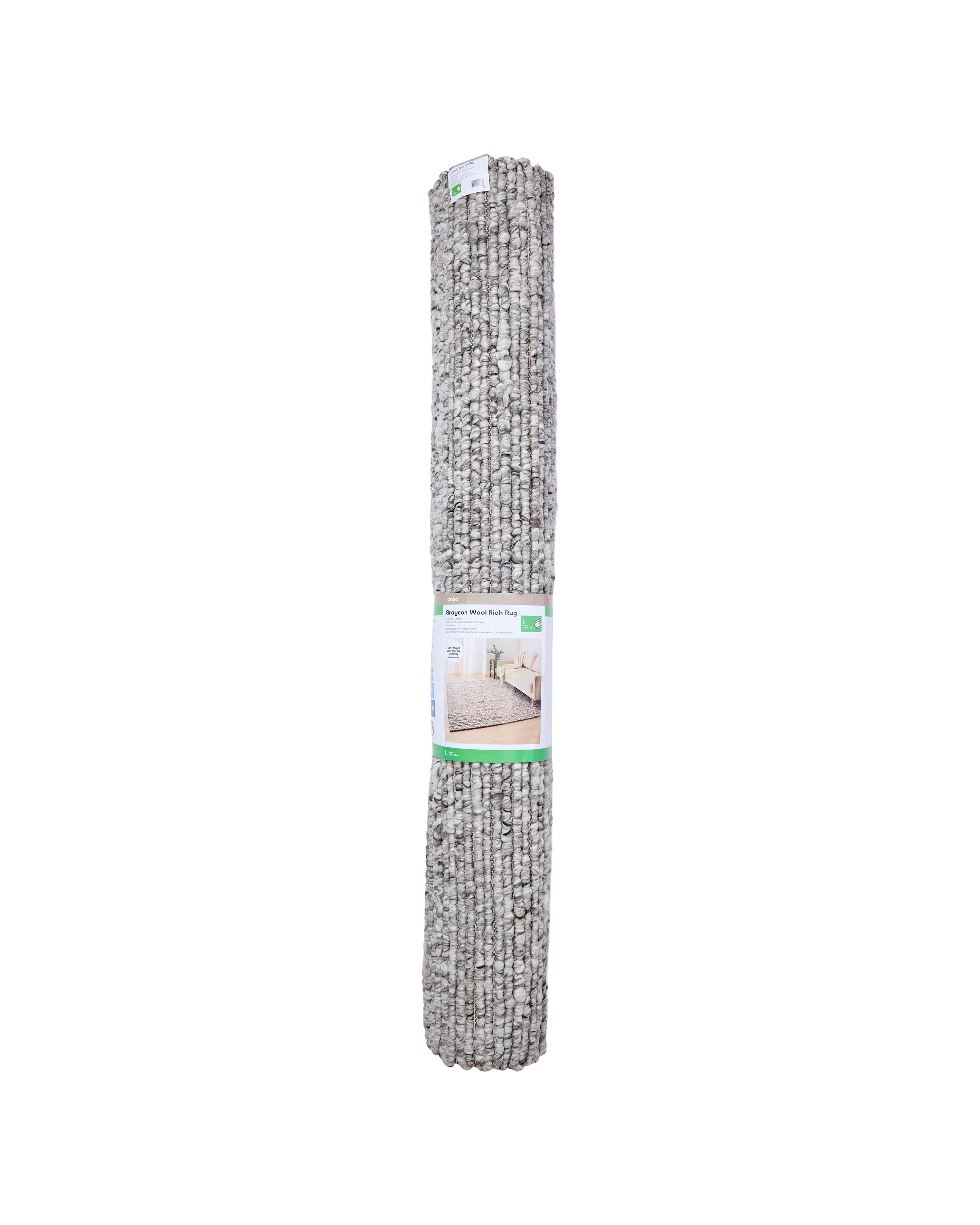 7 Grayson Wool Rich Rug - Grey, Large - 235cm x 160cm, 7 of 8
