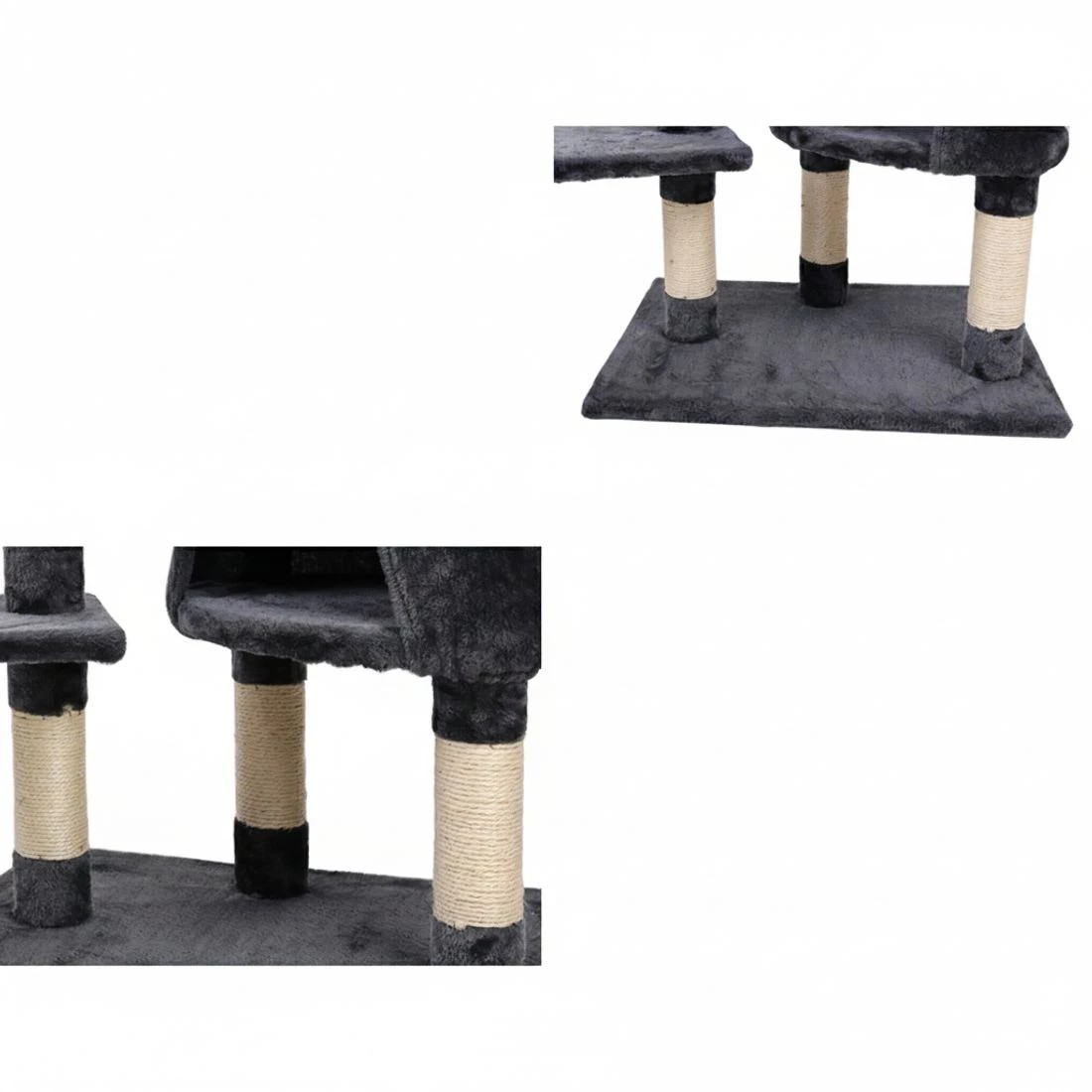 6 i.Pet Cat Tree 120cm Tower Scratching Post Scratcher Wood Condo House Bed Toys - Grey, 6 of 6