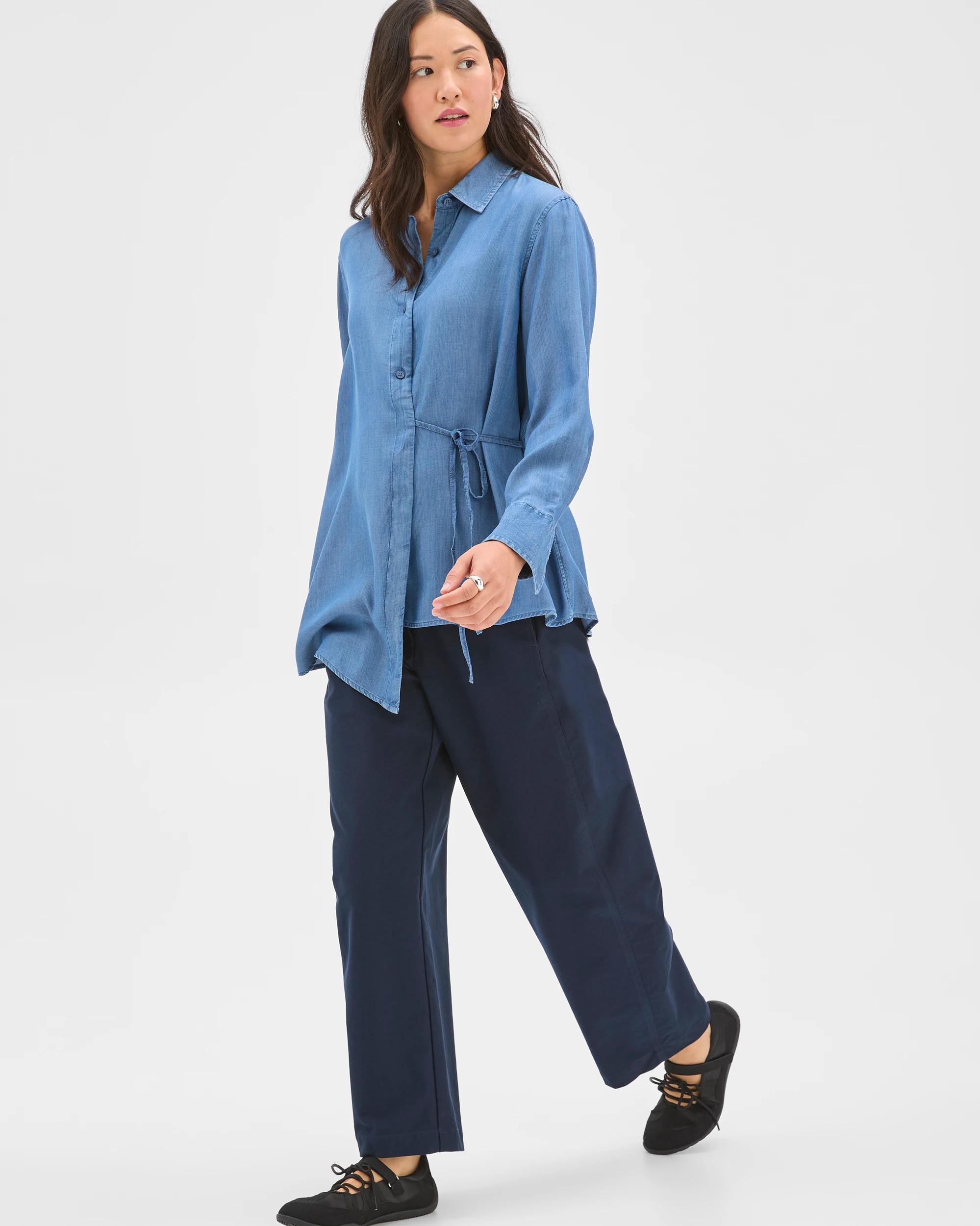 3 Target Woman Chambray Tie Shirt MID CHAMBRAY, 3 of 8