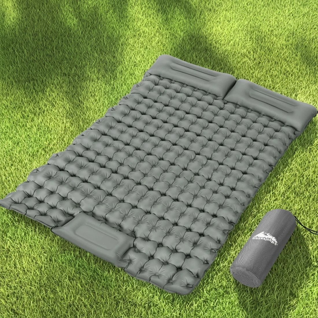 5 Weisshorn Self Inflating Mattress Camping Sleeping Mat Air Bed Double Pillow Bag - Grey, 5 of 5