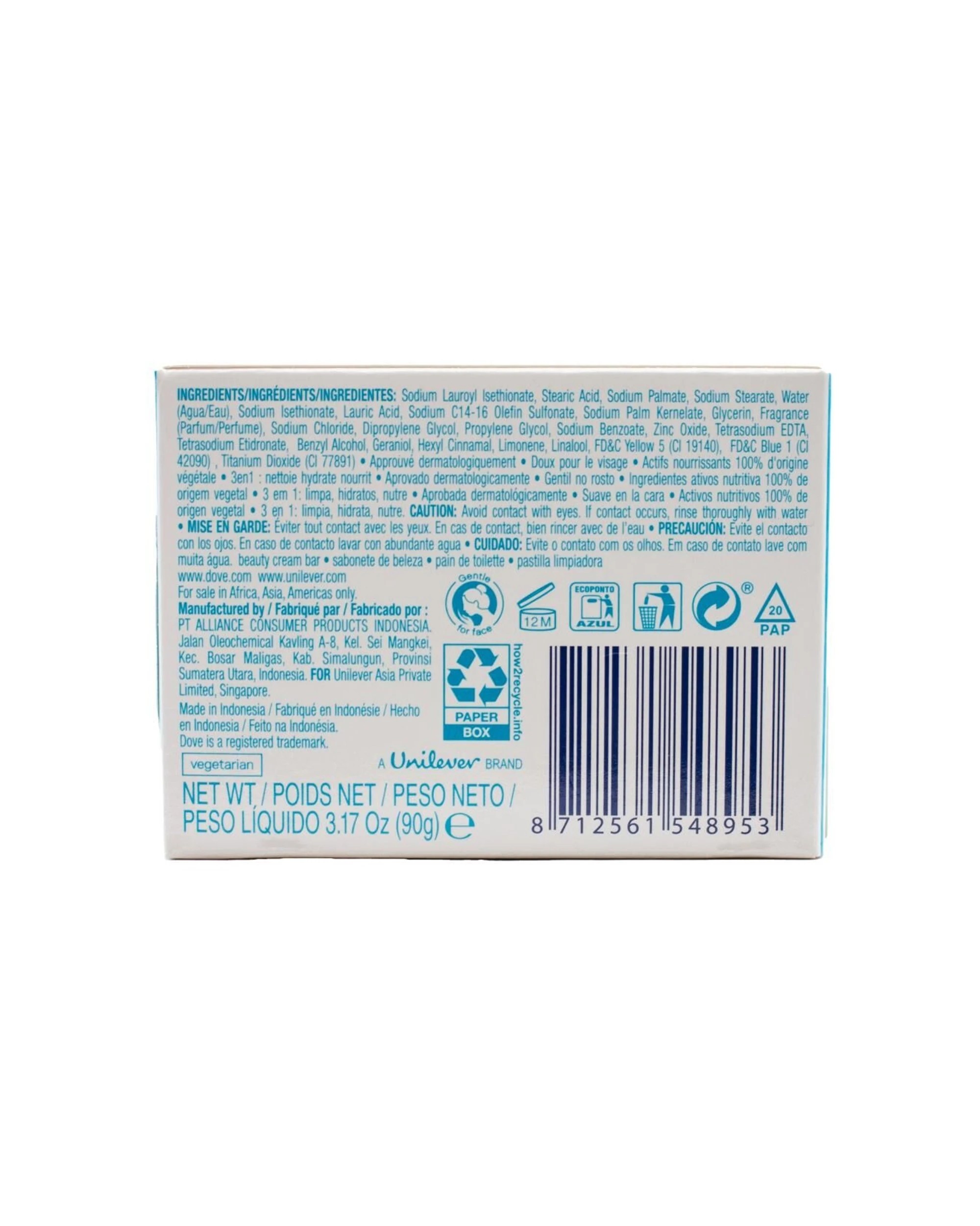 2 Dove Beauty Bar Restoring Fig and Blossom Scent Moisturising Soap Bar 90g - Blue, 2 of 2