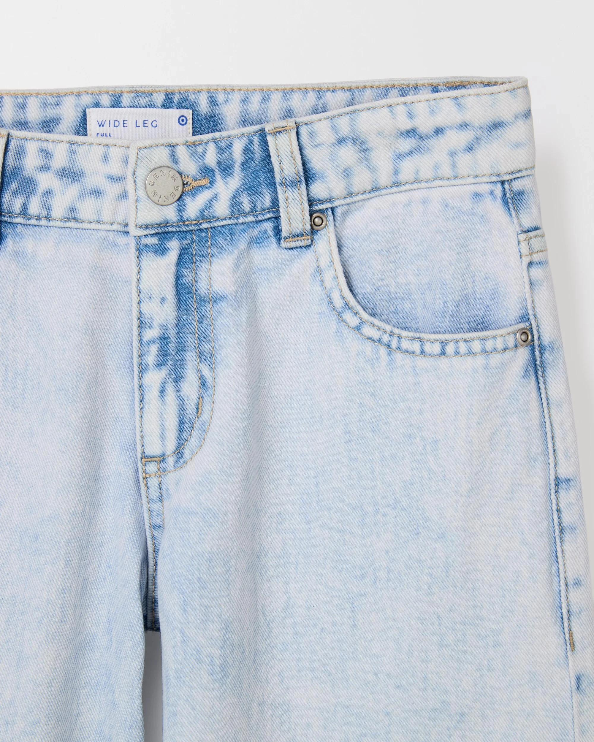 6 Target Wide Leg Denim Jeans LIGHT WASH, 6 of 8