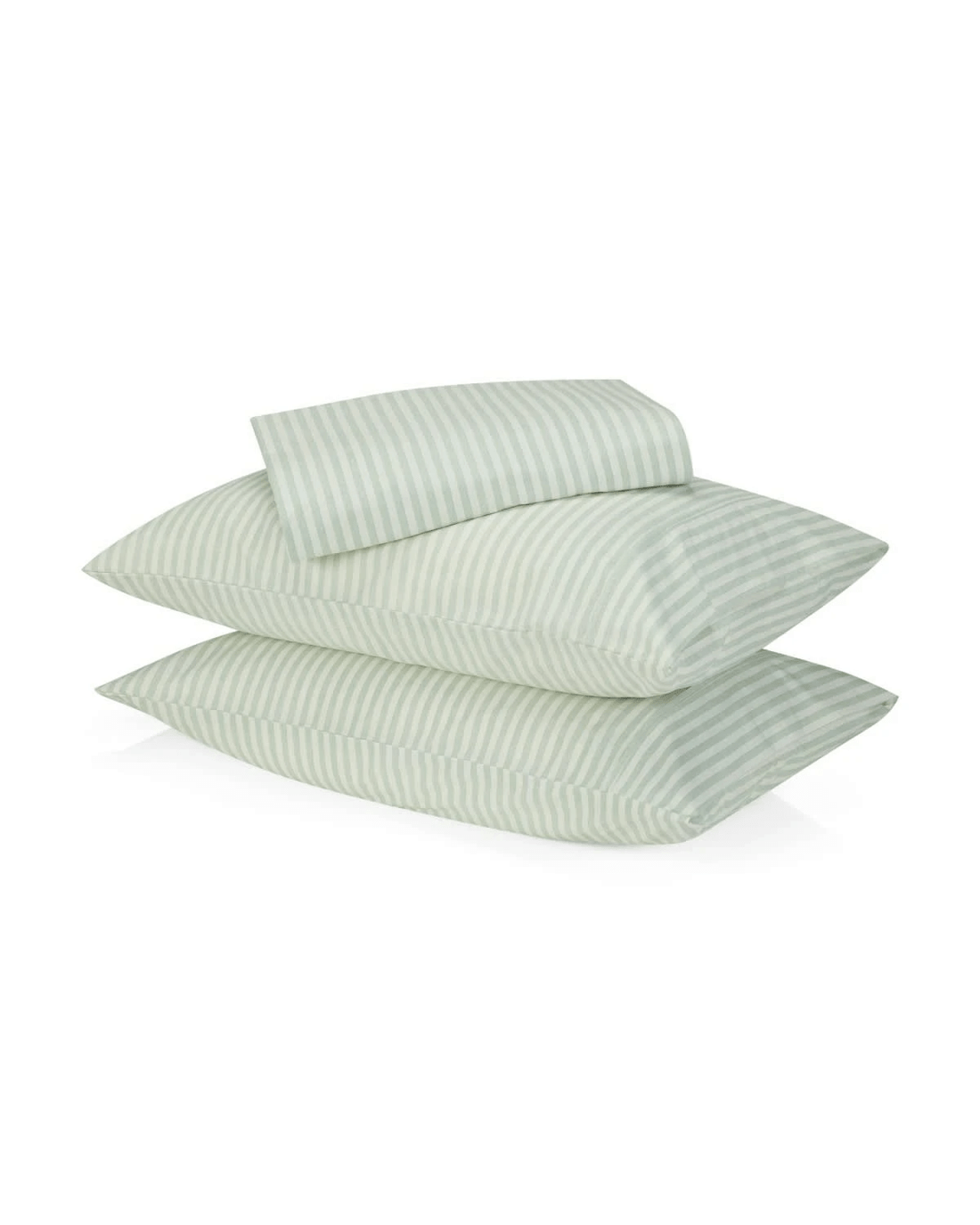 1 250 Thread Count Stripe Cotton Sheet Set - King Bed, Sage, 1 of 7
