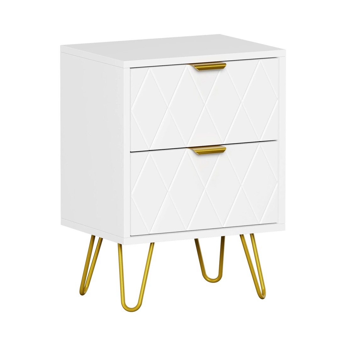 5 Oikiture Bedside Table 2 Drawers Gold Metal Nightstand, 5 of 9