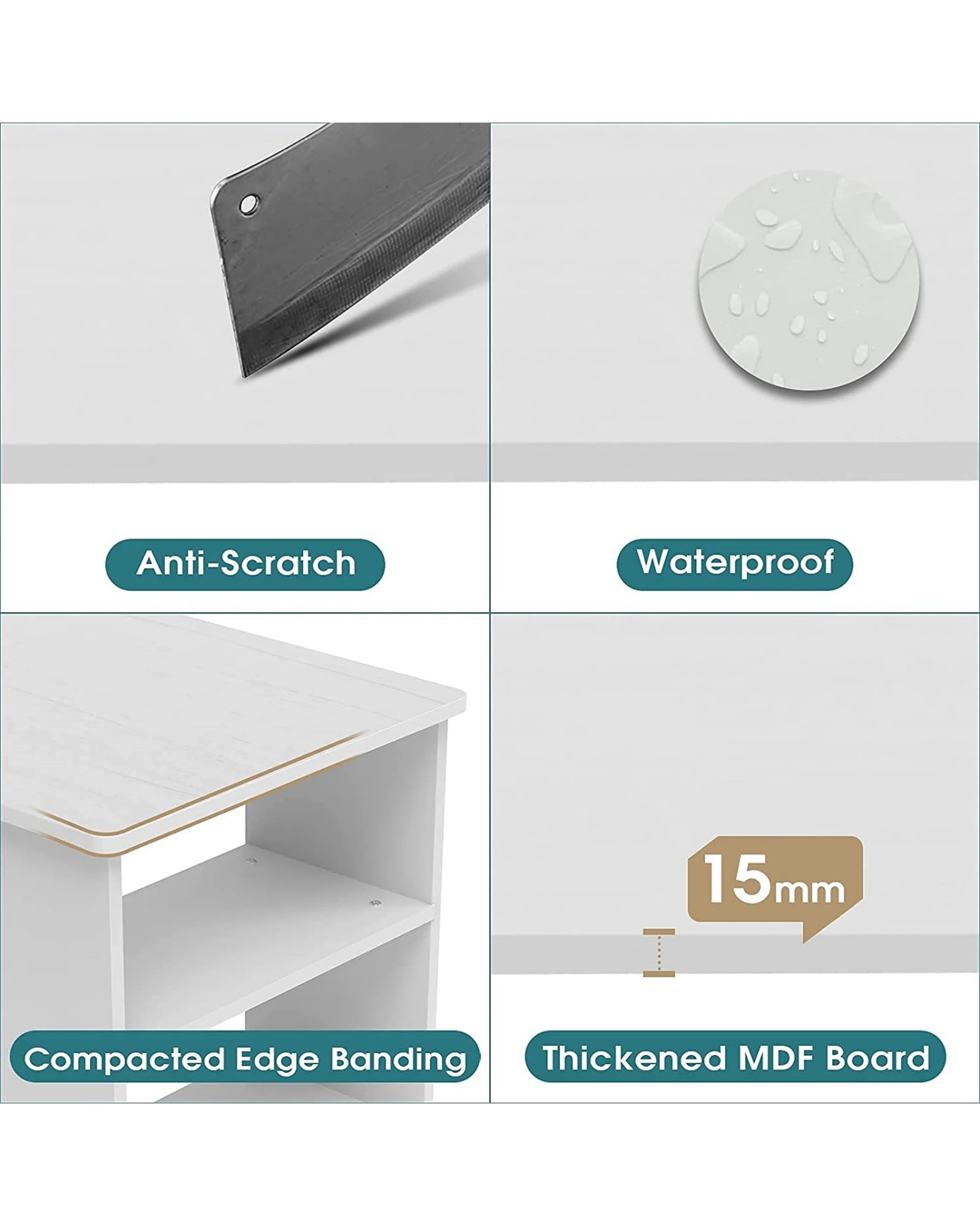 3 Advwin Computer Desk With Drawers Open Storage Shelf, 3 of 9