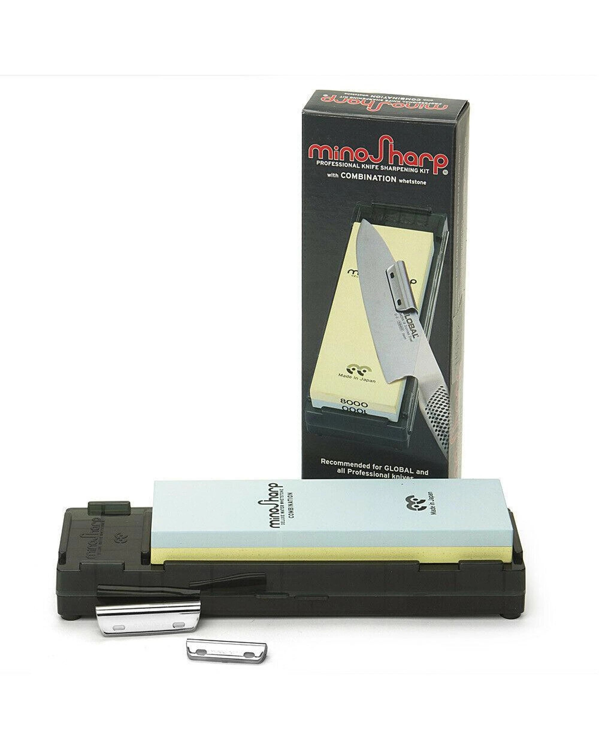 2 Global MinoSharp Combination Water Whetstone Sharpener  80001000 Grit, 2 of 2