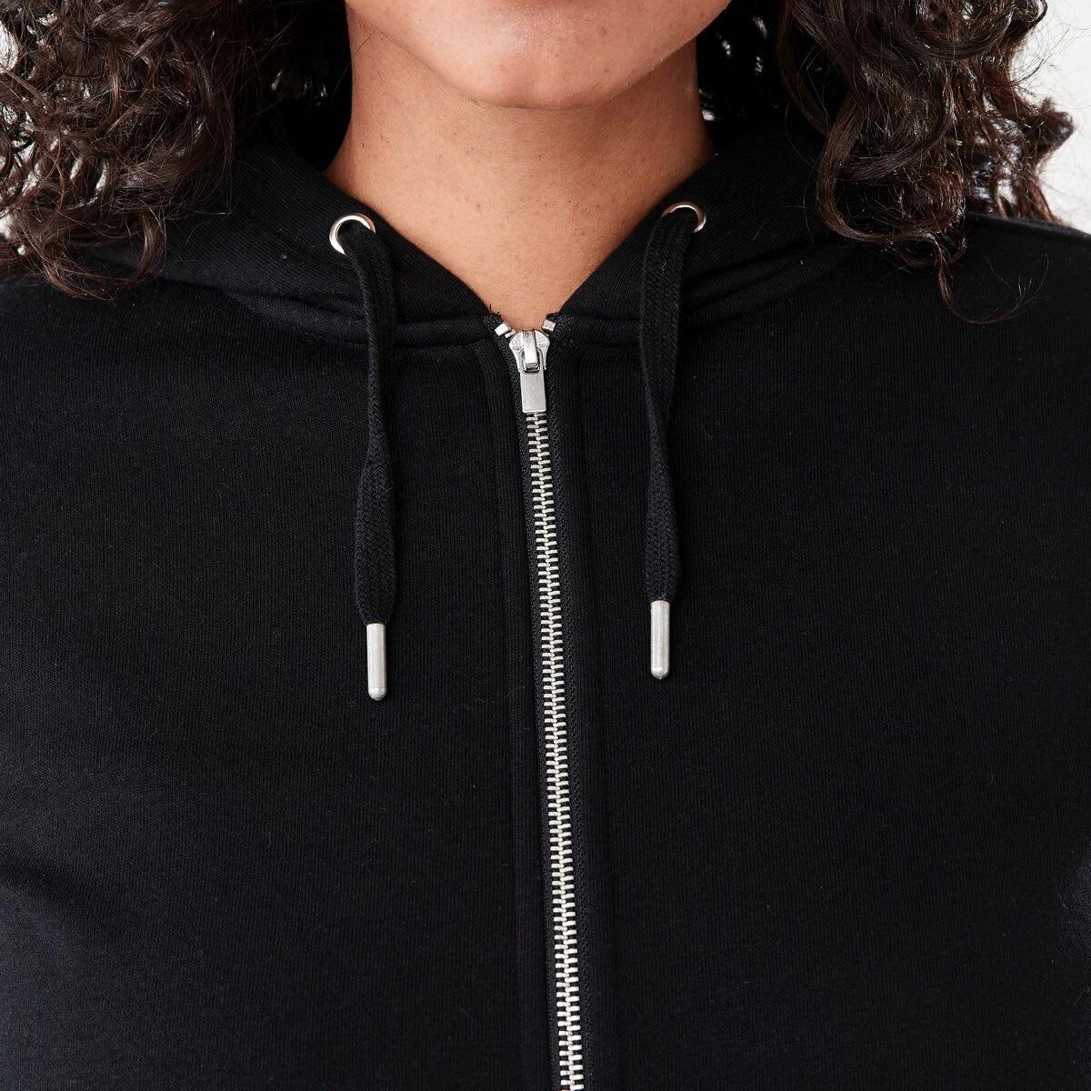 6 Long Sleeve Zip Through Hoodie Black, 6 of 7