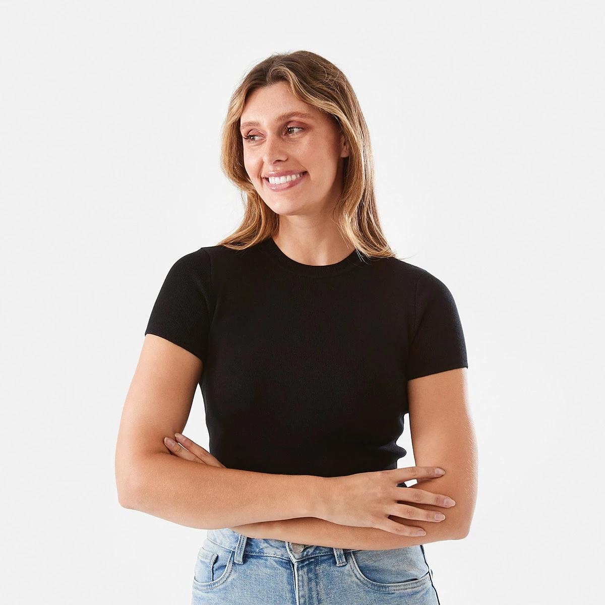 1 Short Sleeve True Knit Baby T-shirt Black, 1 of 6