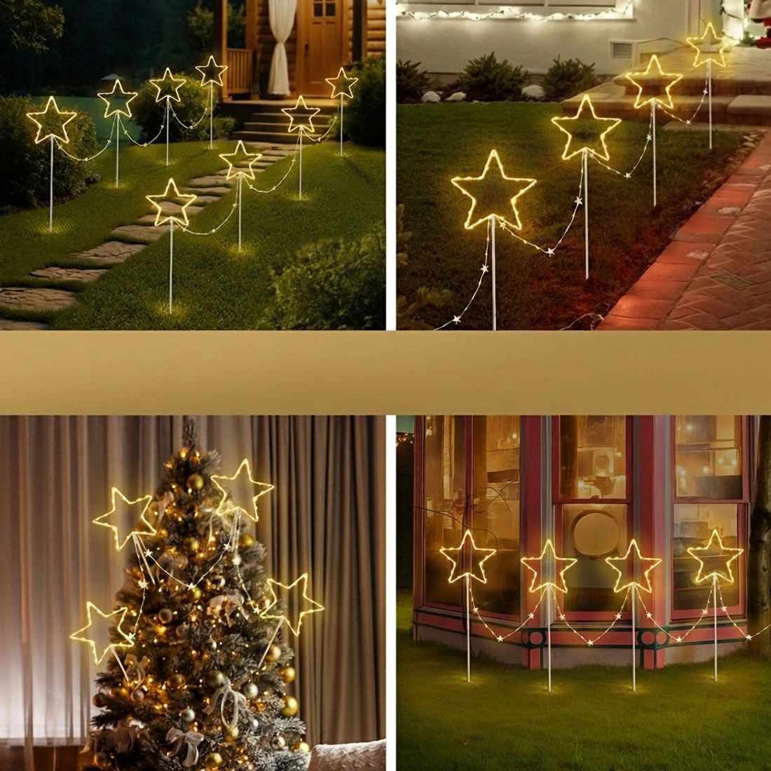 5 Jingle Jollys 4 PCS Christmas Lights Path Ground Light Garden Decorations 144 LED - White, 5 of 6