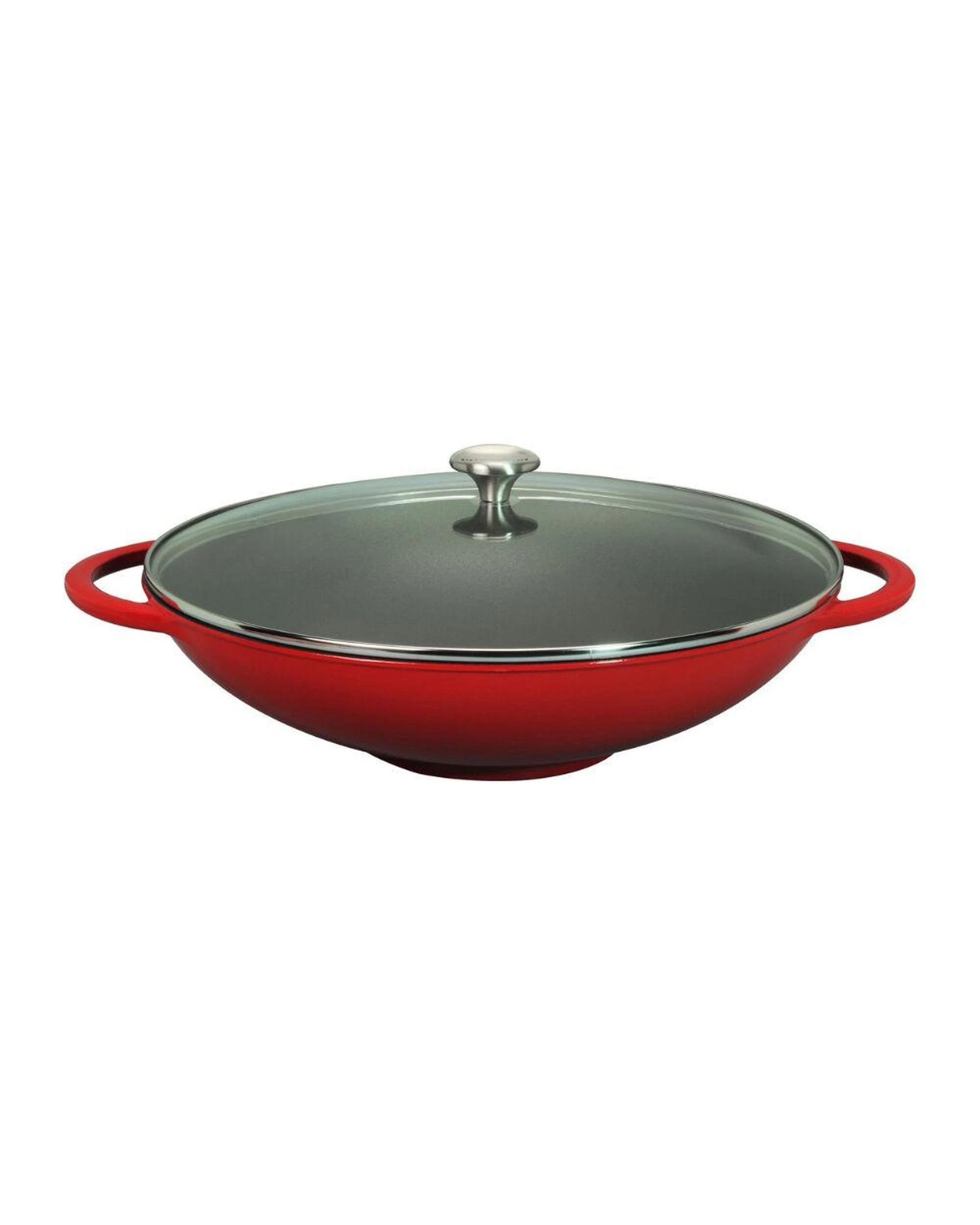 1 Chasseur Wok With Glass Lid 37cm  4.5L Inferno Red, 1 of 3