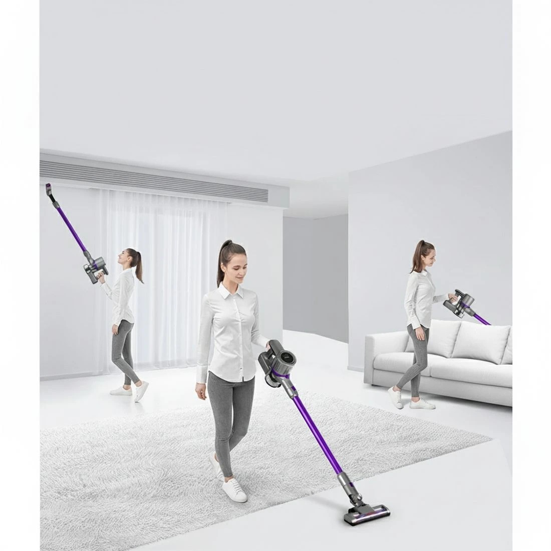 5 Devanti Stick Vacuum Cleaner Bagless Cordless 120W Purple - Purple, 5 of 5