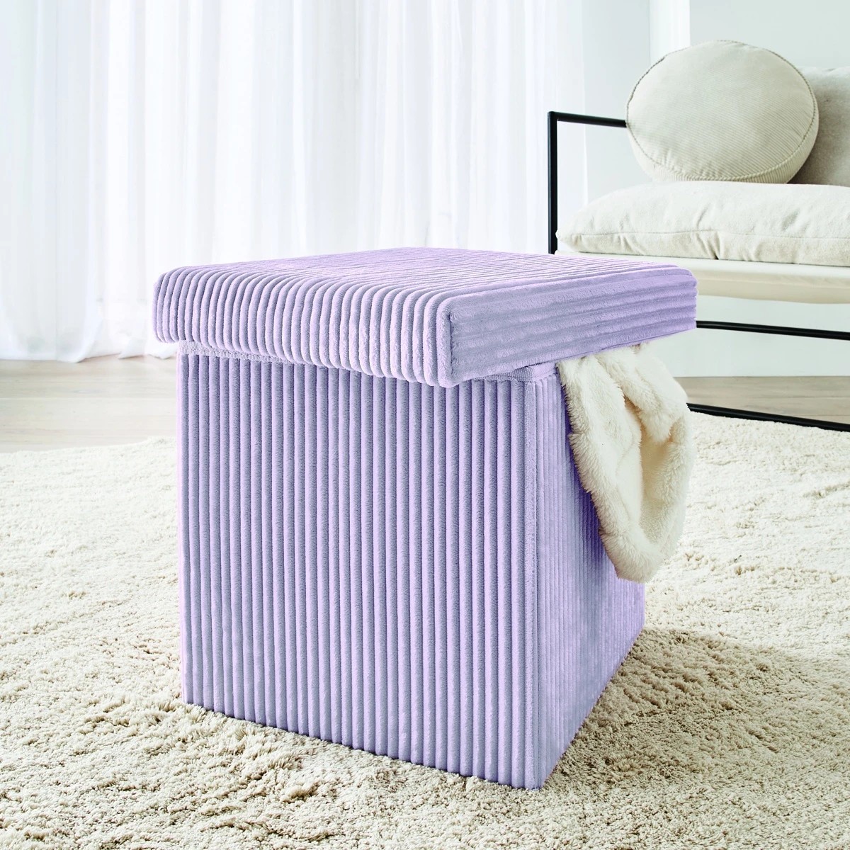 1 Square Storage Ottoman - Purple, 1 of 10