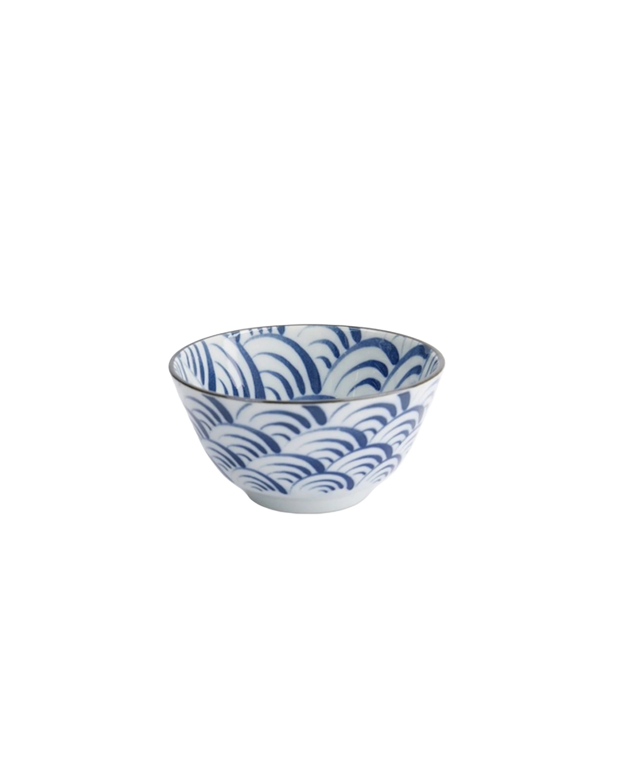 1 Tokyo Design Natsu Nami Porcelain Rice Bowl 12x6cm - Blue, 1 of 4