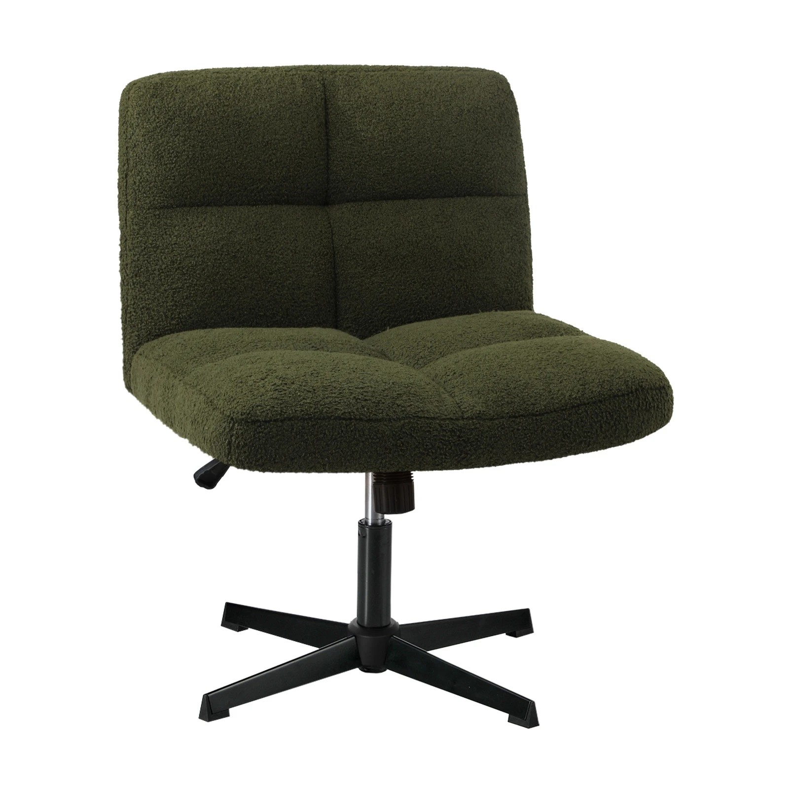 1 Oikiture Armless Office Desk Chair Boucle
 - Green, 1 of 10