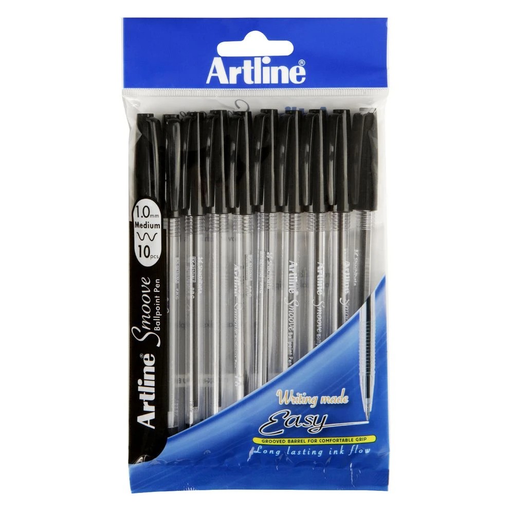 2 Artline Smoove Ballpoint Pens Black 10 Pack, 2 of 3