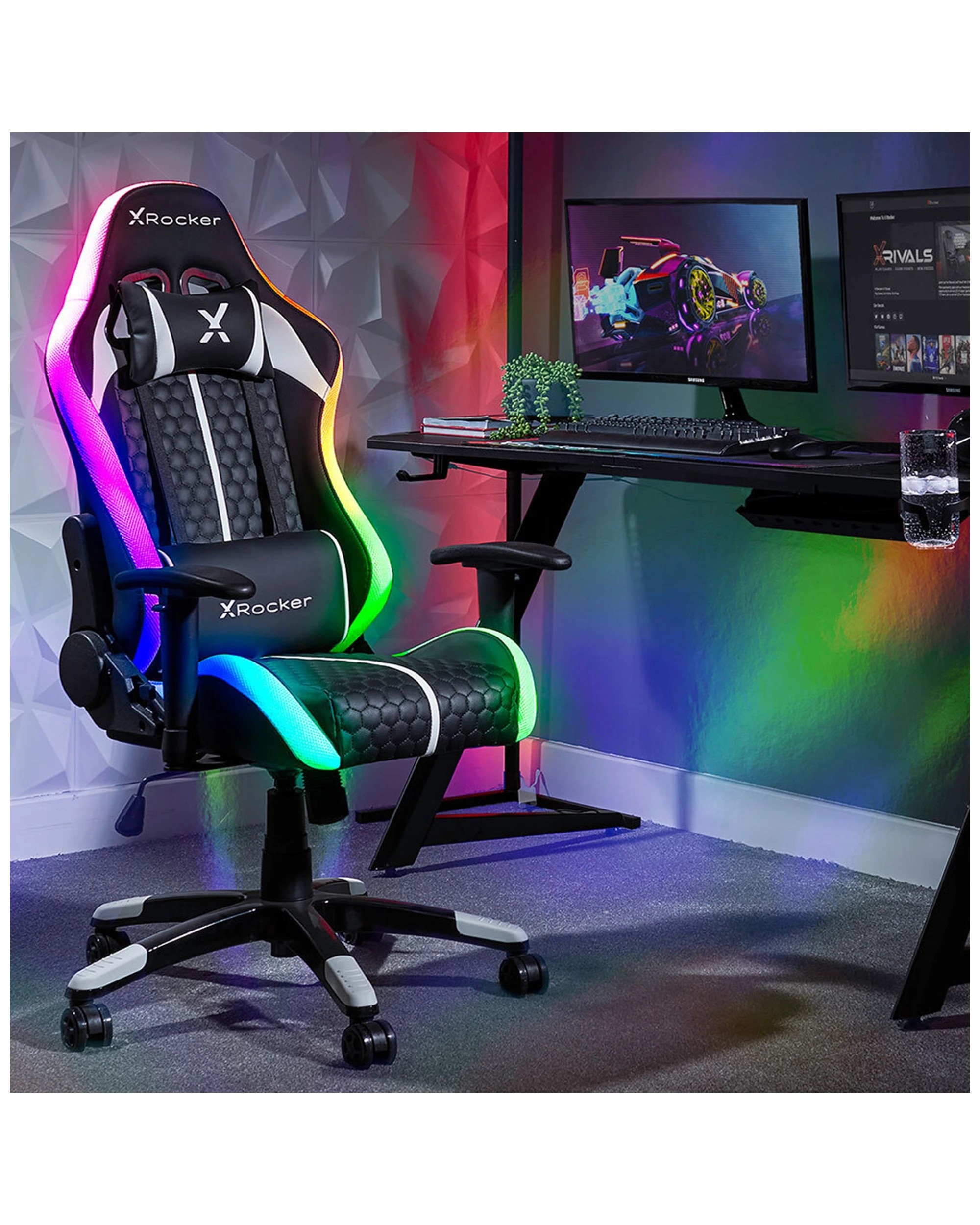 2 X Rocker Arteon Junior Esports Gaming Office Chair W/ Rgb
 - Black, 2 of 8