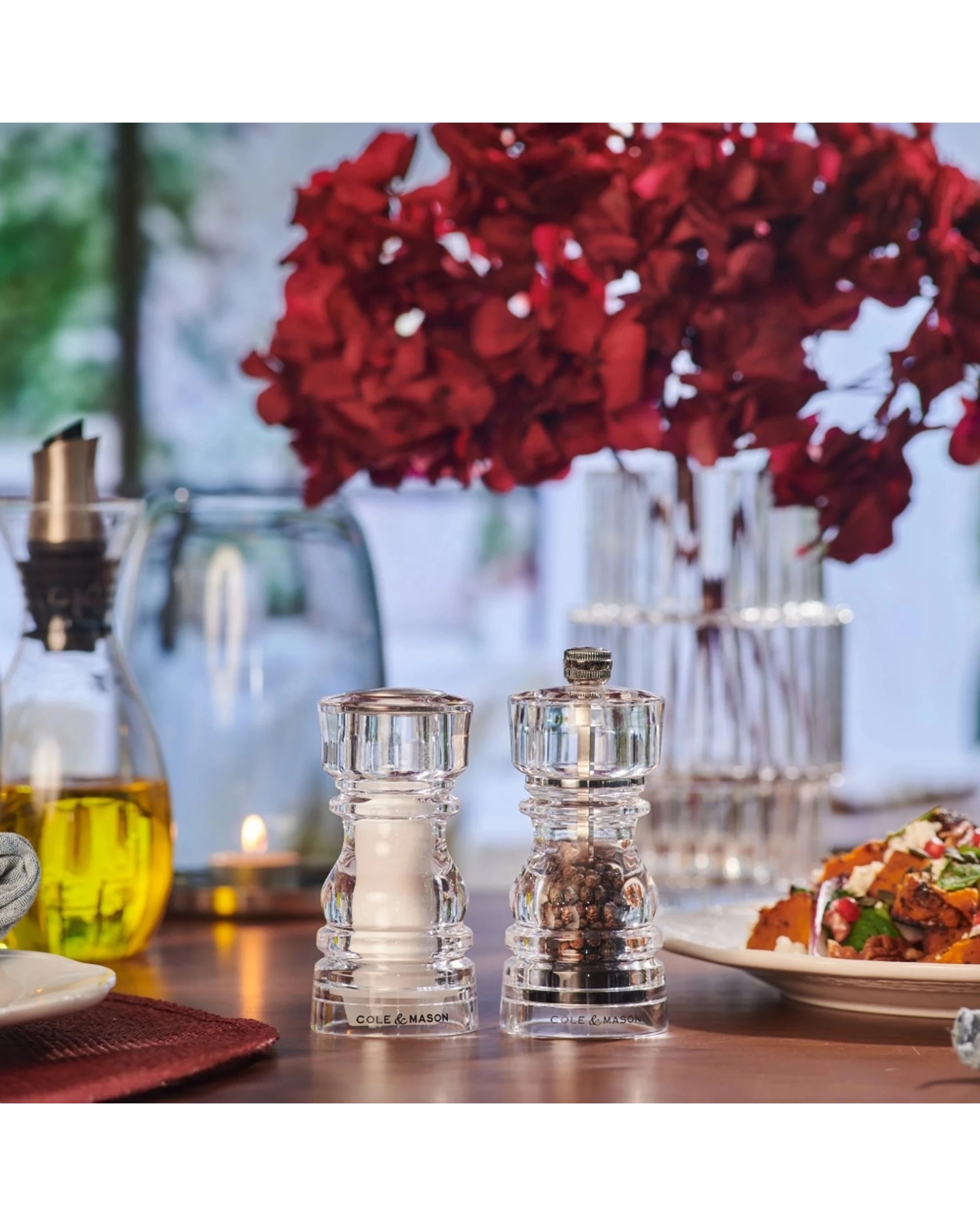 4 Cole Mason London Acrylic Salt Shaker & Pepper Mill Set 13cm - Clear, 4 of 7