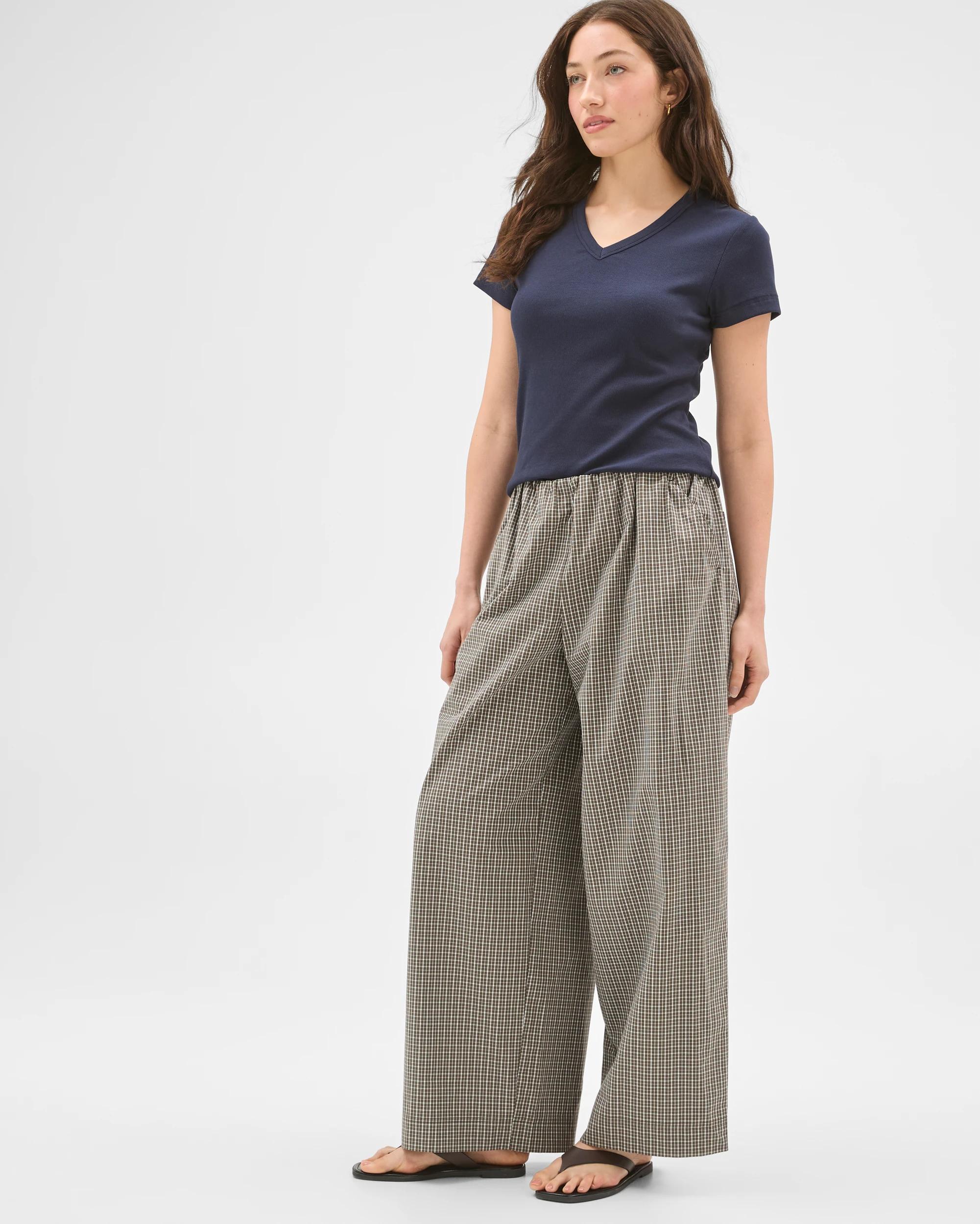3 Lily Loves Australian Cotton Poplin Wide Leg Pants KHAKI, 3 of 7