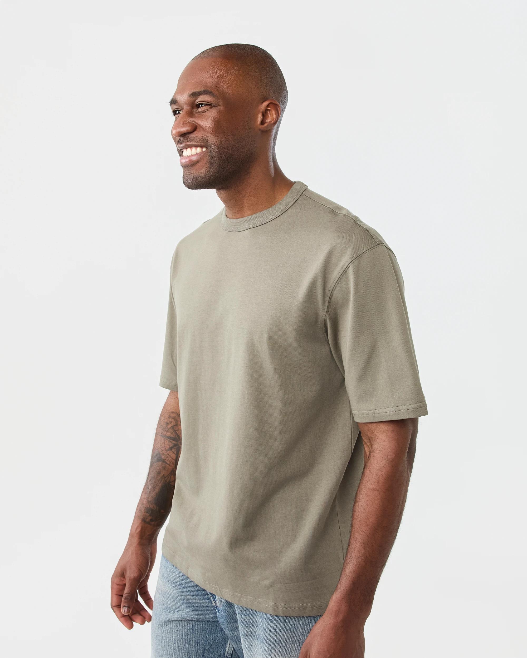 2 Oversized Heavyweight T-shirt Grn Smkolv, 2 of 5
