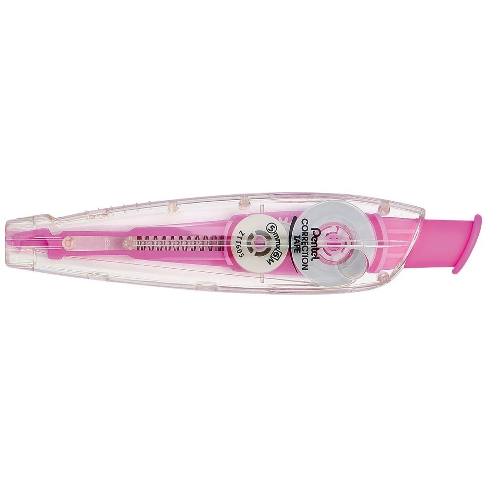 1 Pentel ZTT605 Retractable Correction Tape 5mm x 6m Pink, 1 of 2