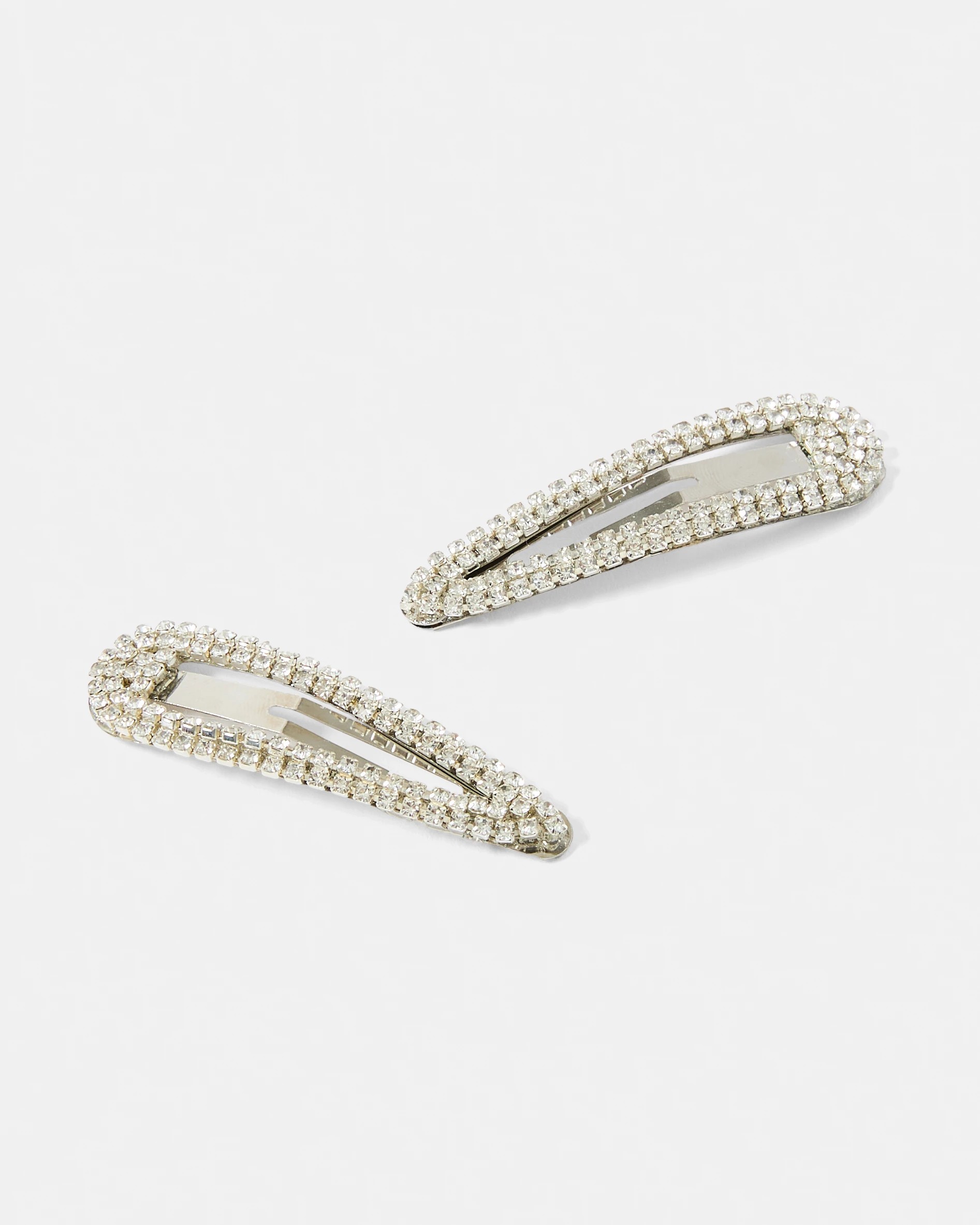 3 2 Pack Silver Sparkle Snap Hair Clip Gift Set, 3 of 3