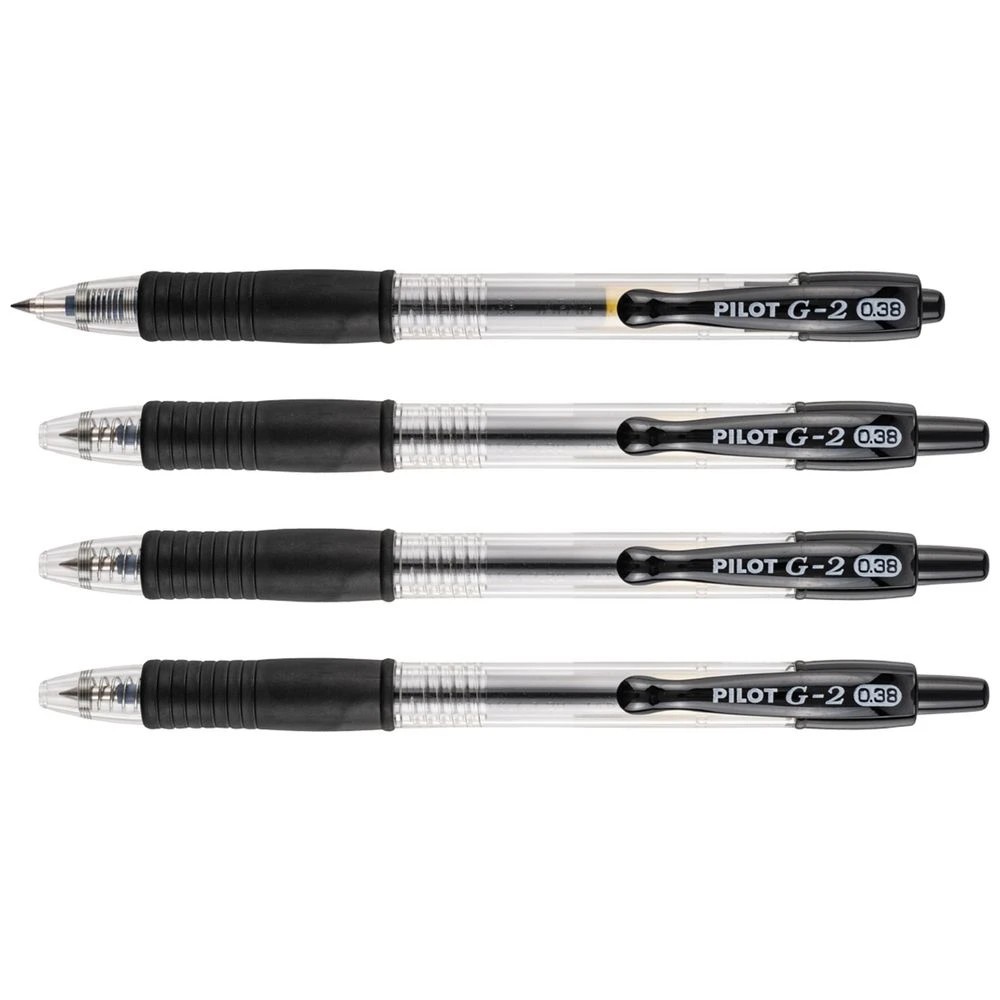 3 PILOT G2 Retractable Gel Pen Ultra Fine 0.38mm Black 4Pk, 3 of 8
