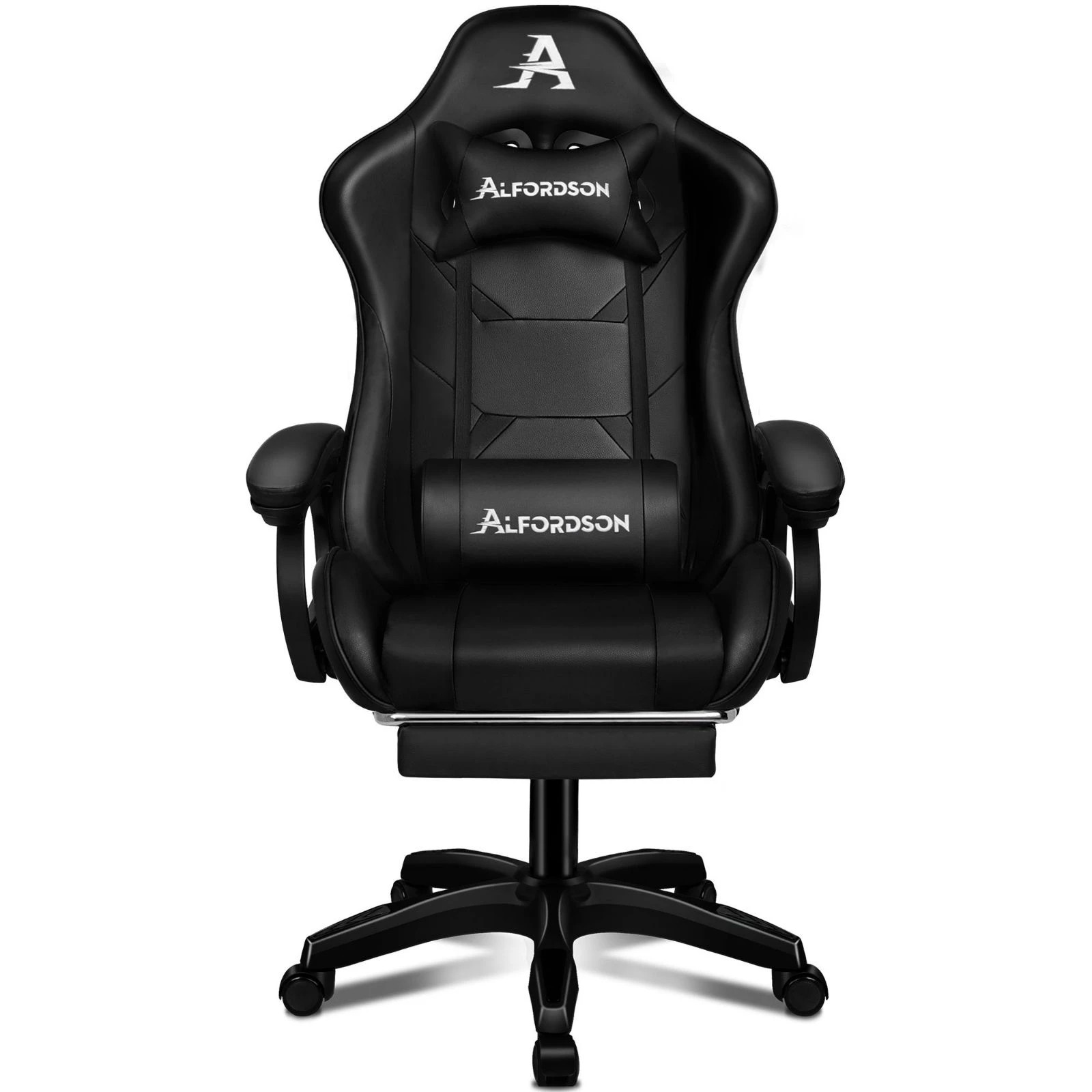 5 Alfordson Gaming Office Chair Racing Massage Computer Seat Footrest Leather - Black, 5 of 10