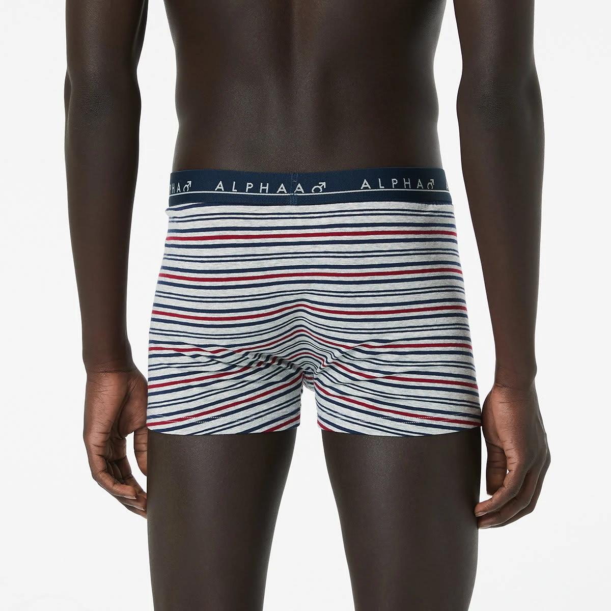 8 5 Pack Stripe and Plain Trunks RED NAVY GREY MULTI, 8 of 10