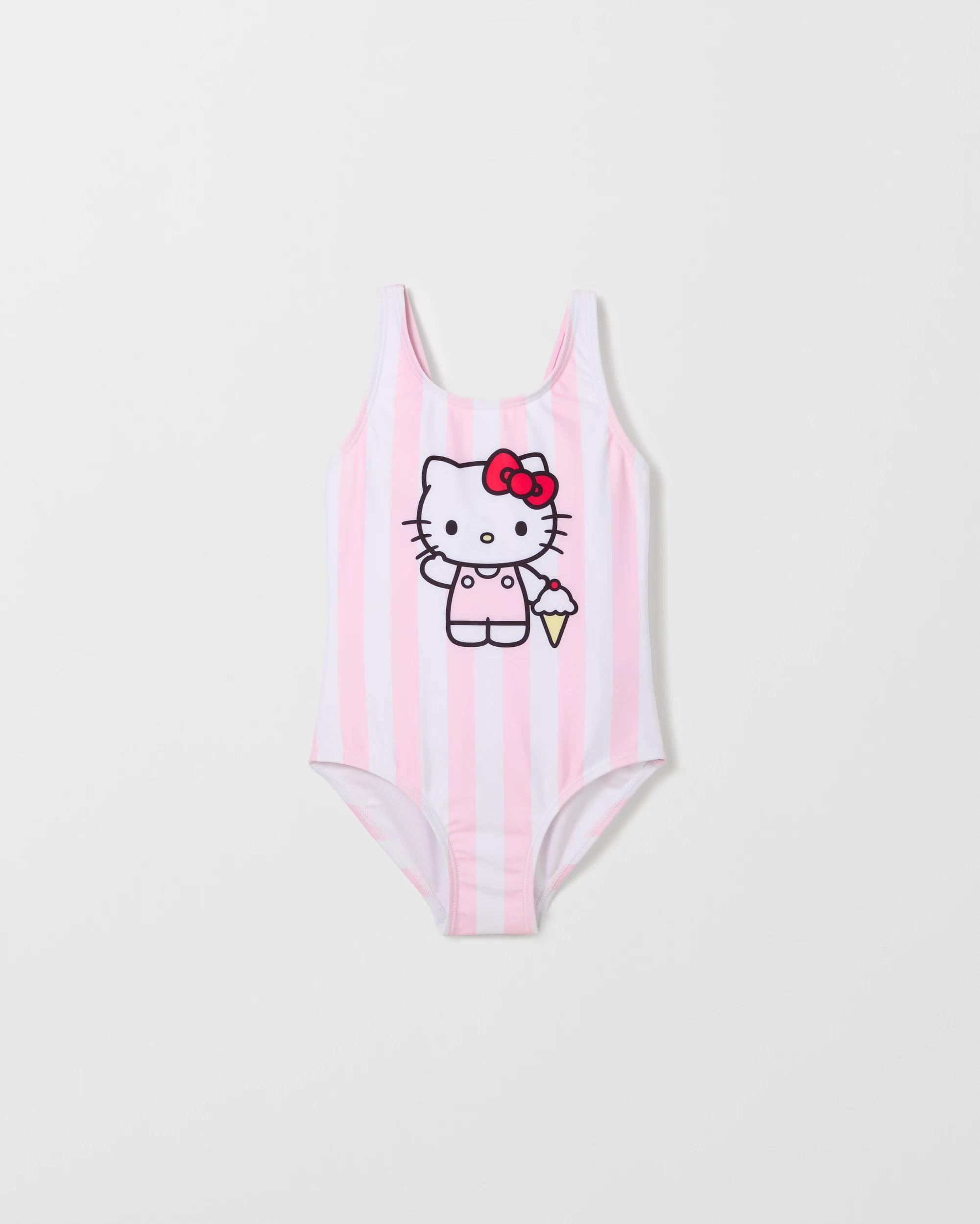 1 Hello Kitty One Piece Bathers PINK/WHITE STRIPE, 1 of 2