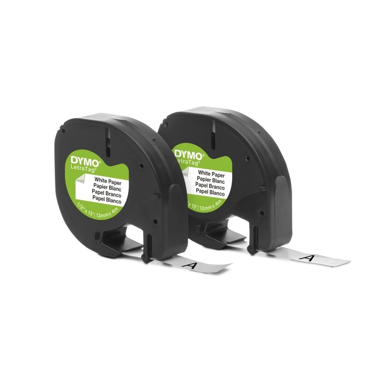 2 Dymo 2 Pack LetraTag Labeller Paper Tape - 12mm x 4M - Multi, 2 of 3